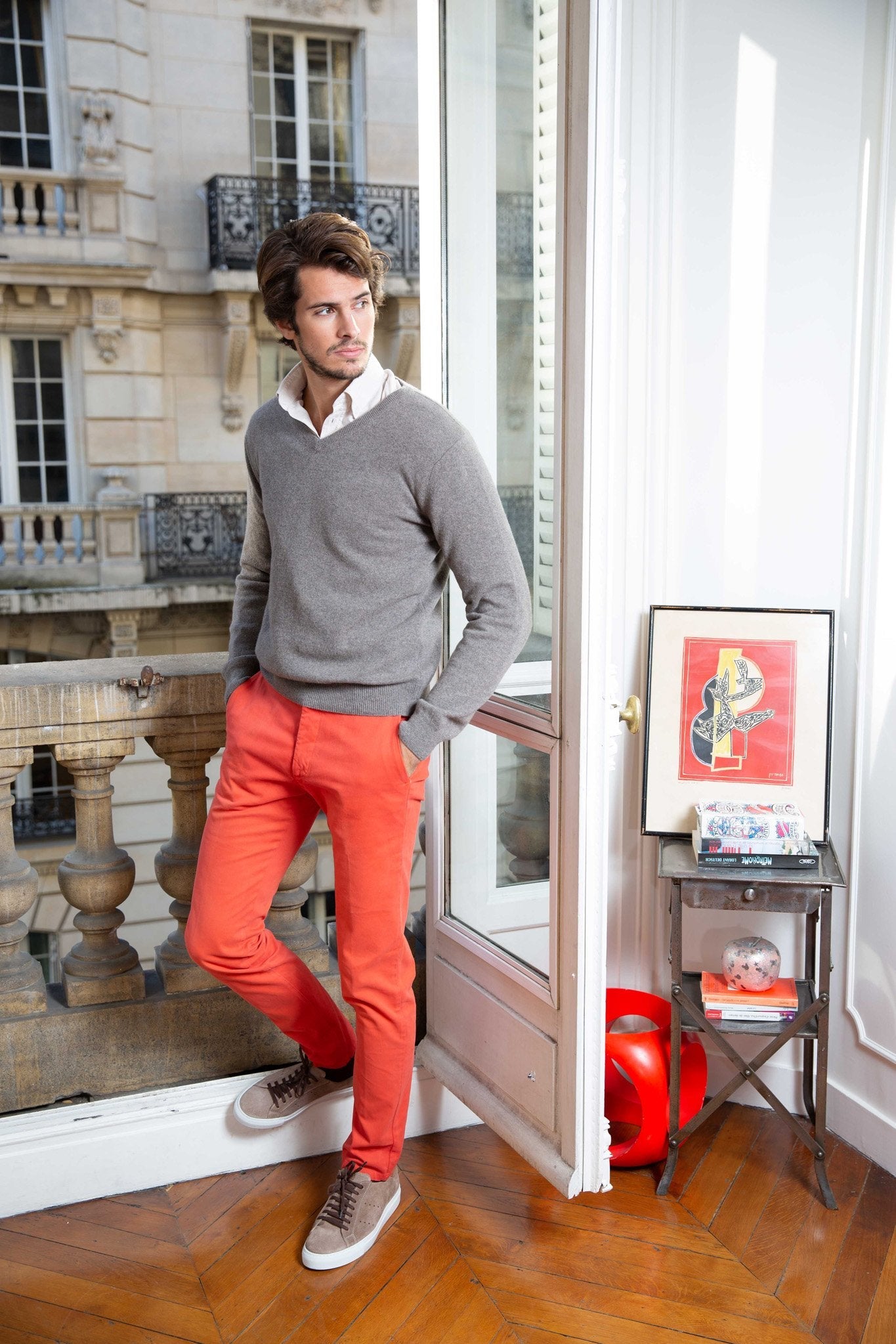 Pantalon Seanfit en coton stretch - Orange-PANTALON HOMME-Curling-Paris