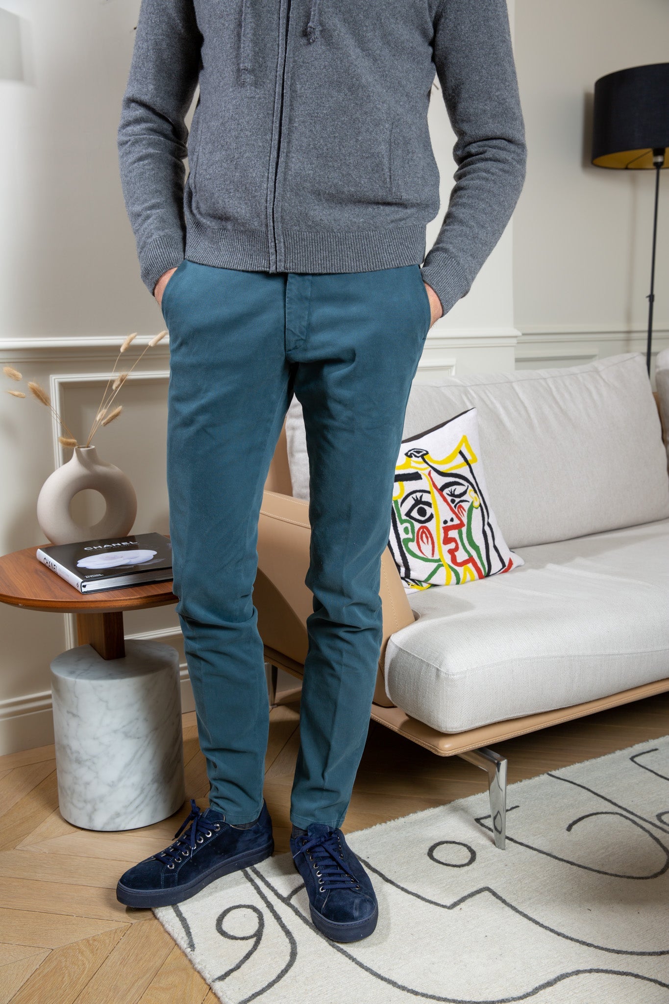 Pantalon Seanfit en coton stretch - bleu canard-PANTALON HOMME-Curling-Paris