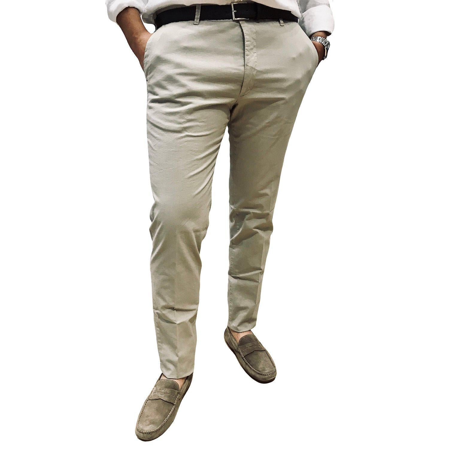 pantalon homme coupe cargo en coton stretch beige pantalons de costume homme