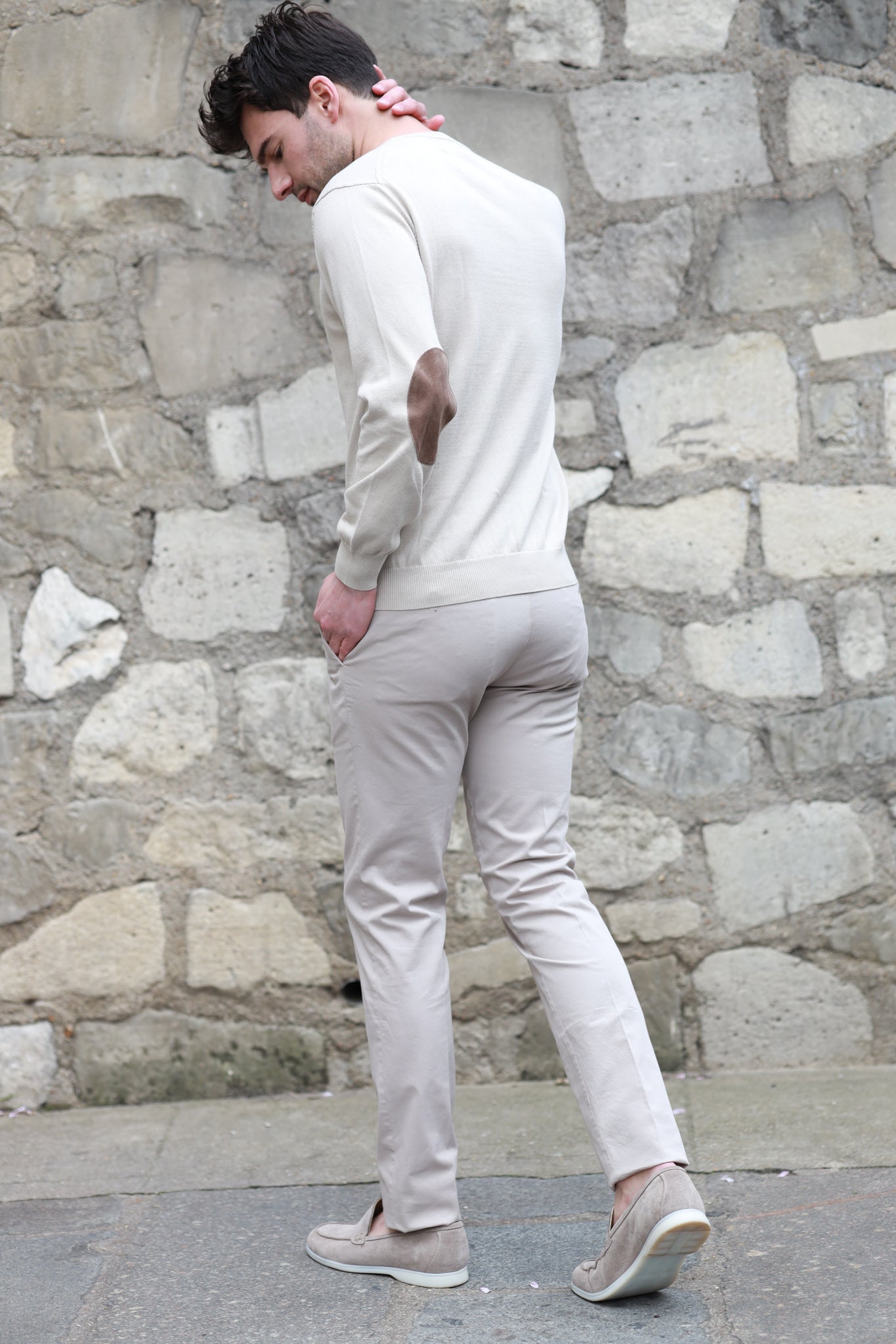 Pantalon d'été Seanfit en coton stretch - Beige-PANTALON HOMME-Curling-Paris