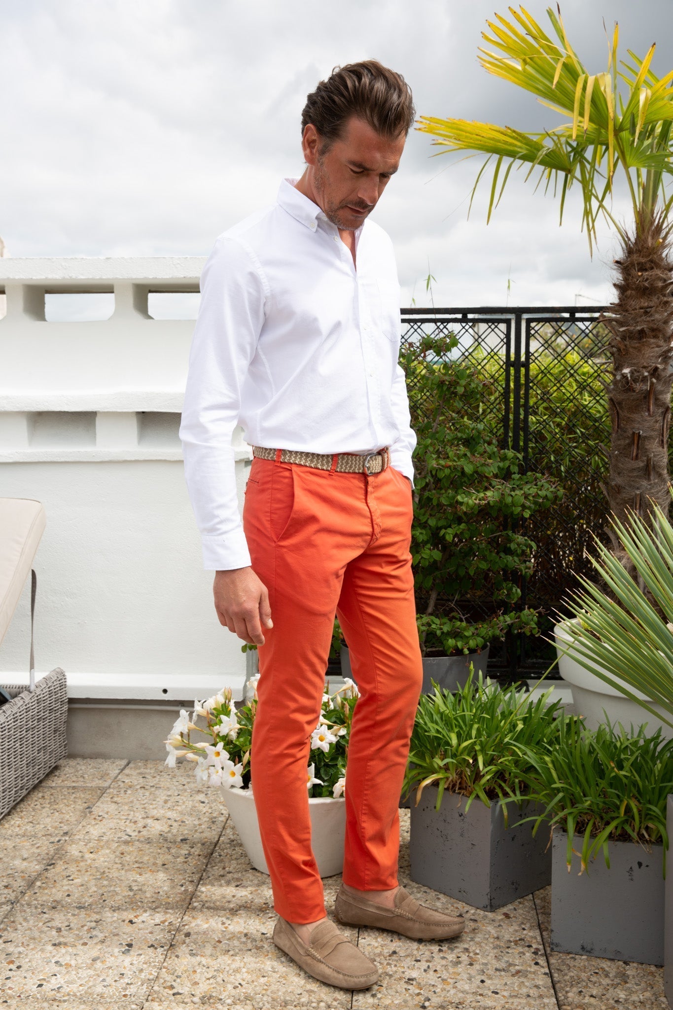 Pantalon d'été seanfit en coton stretch - Orange-PANTALON HOMME-Curling-Paris