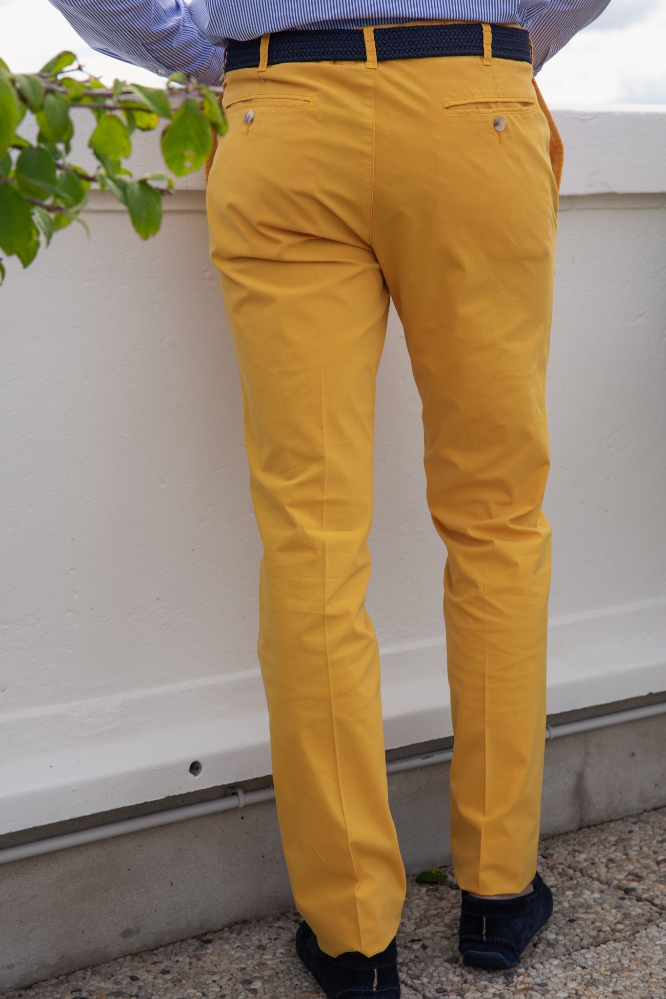 Pantalon sean d'été en coton stretch - Jaune-PANTALON HOMME-Curling-Paris