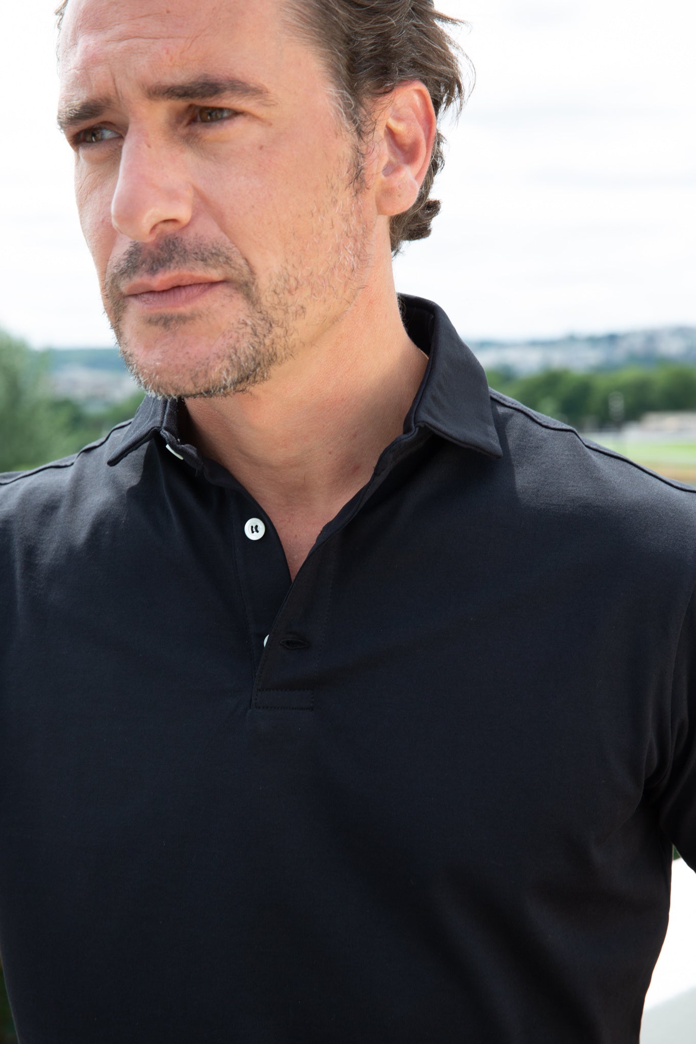 Polo Jack en Jersey de coton - Noir-POLO HOMME-Curling-Paris