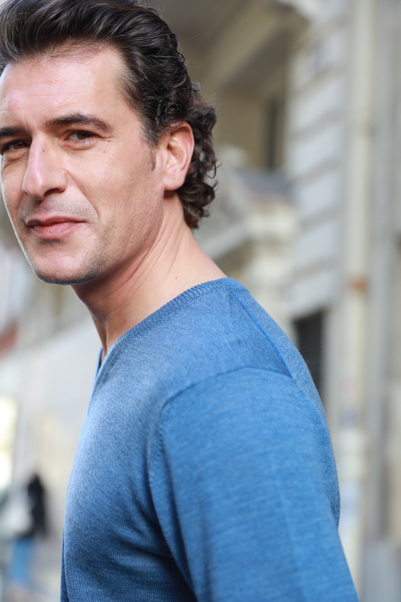 Pull Alban col v en laine mérinos - Jeans-PULL HOMME-Curling-Paris