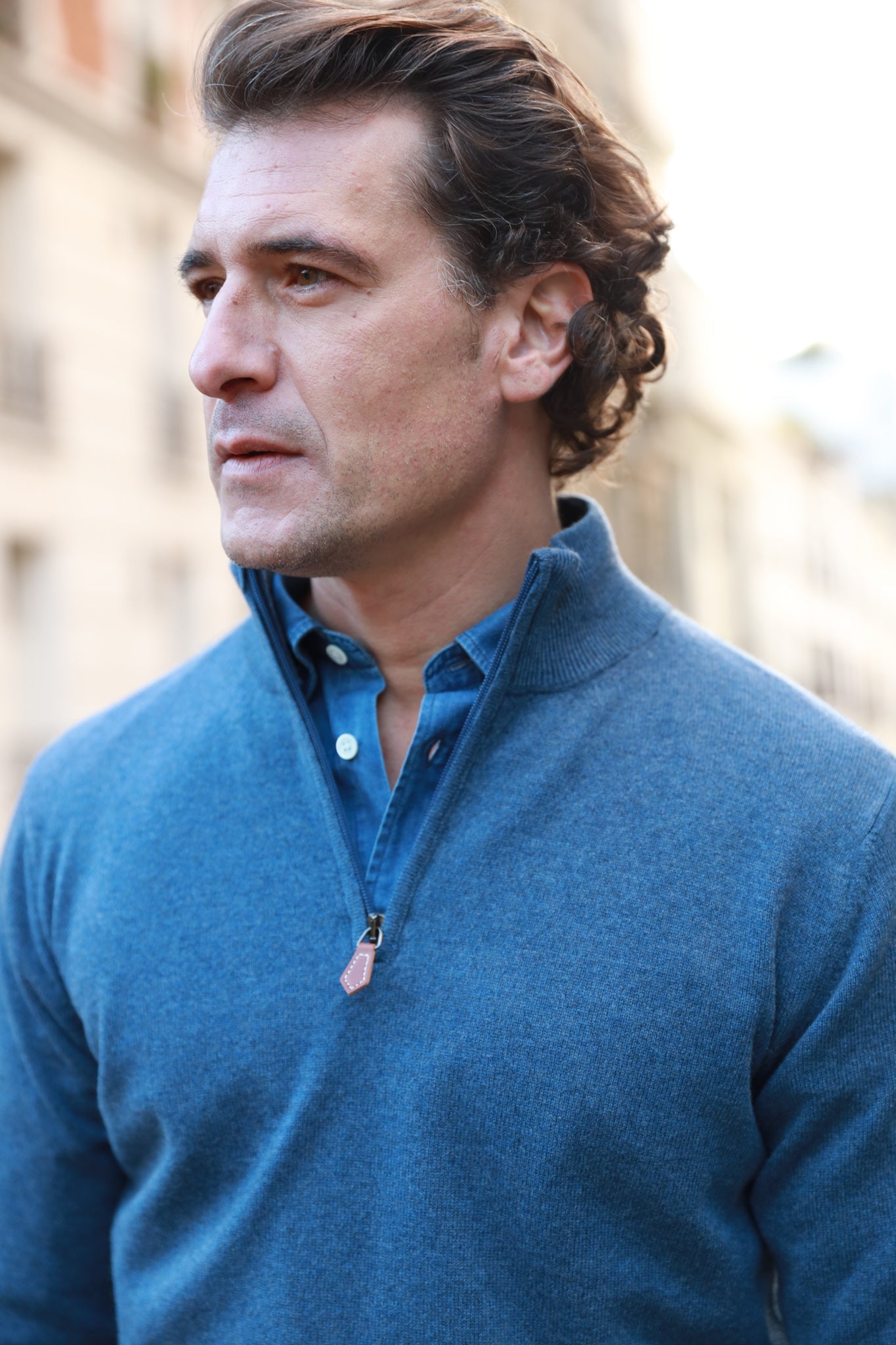 Pull Amar col zippé en cachemire - Jeans-PULL HOMME-Curling-Paris