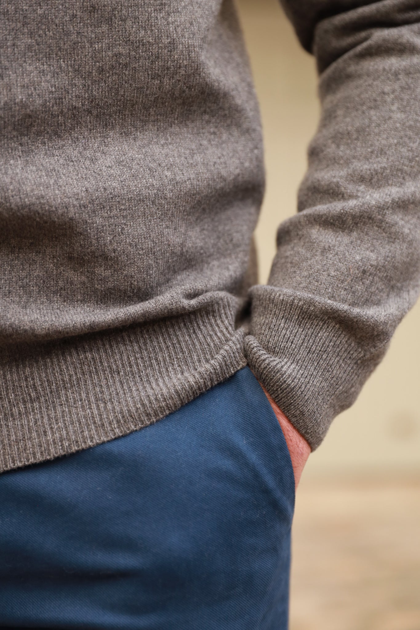 Pull Elijah col v en cachemire - Gris-PULL HOMME-Curling-Paris