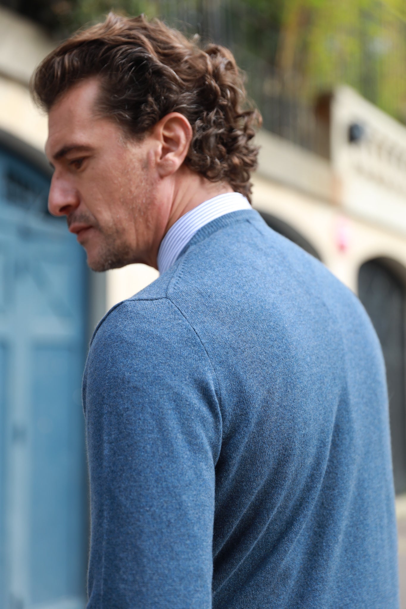 Pull Elijah col v en cachemire - Jeans-PULL HOMME-Curling-Paris