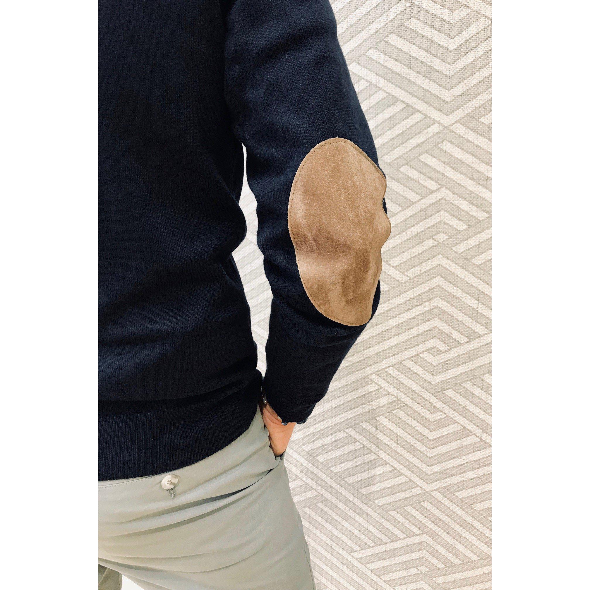 Pull John col zippé en coton avec coudières-PULL HOMME-Curling-Paris