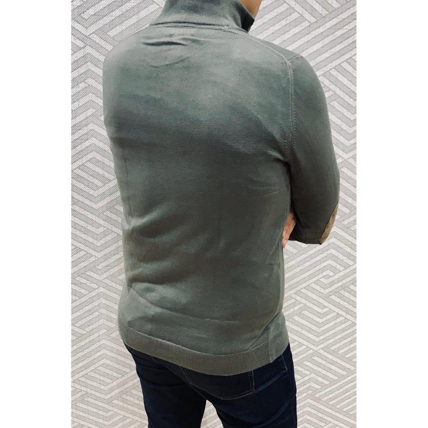 Pull John col zippé en coton avec coudières-PULL HOMME-Curling-Paris