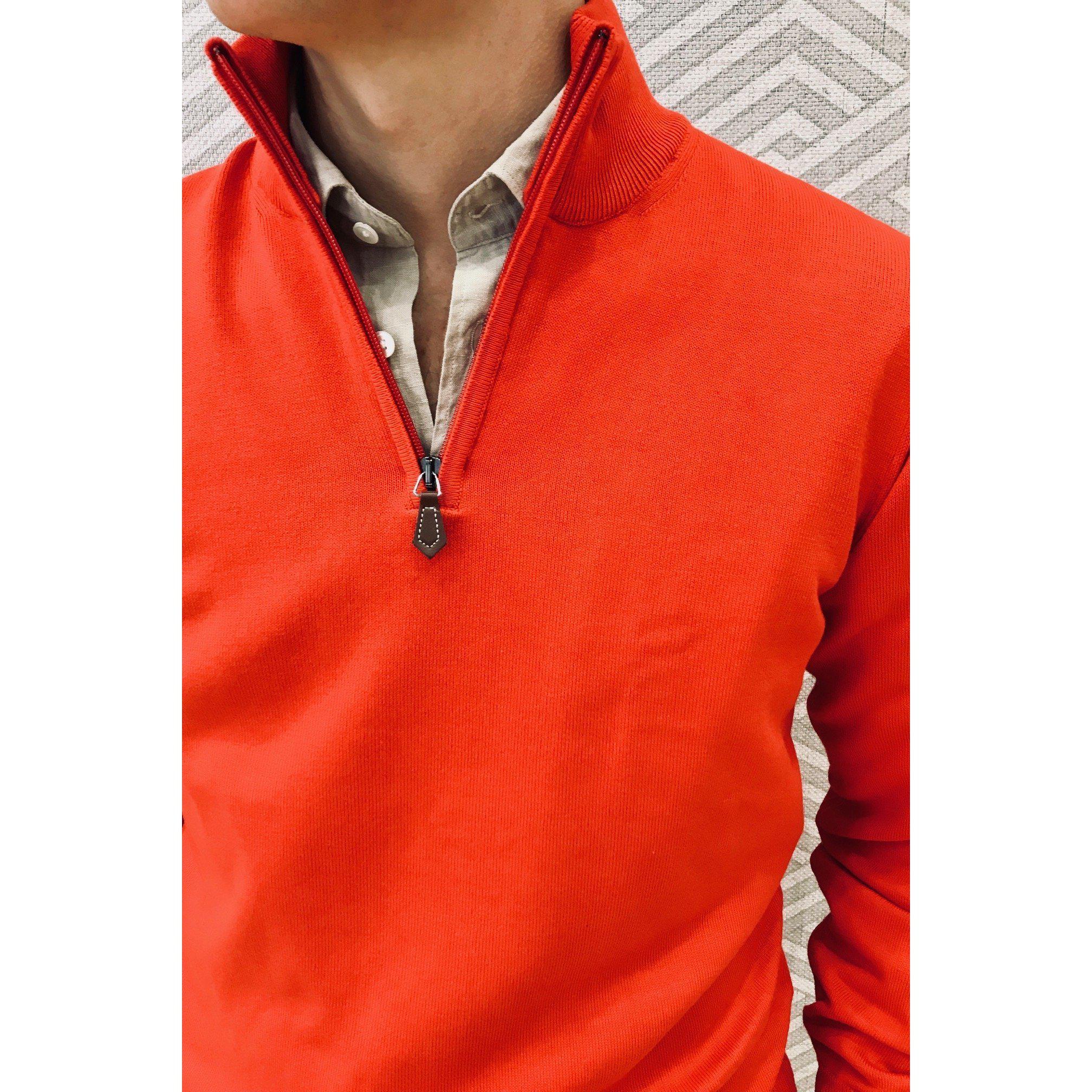 Pull John col zippé en coton avec coudières-PULL HOMME-Curling-Paris