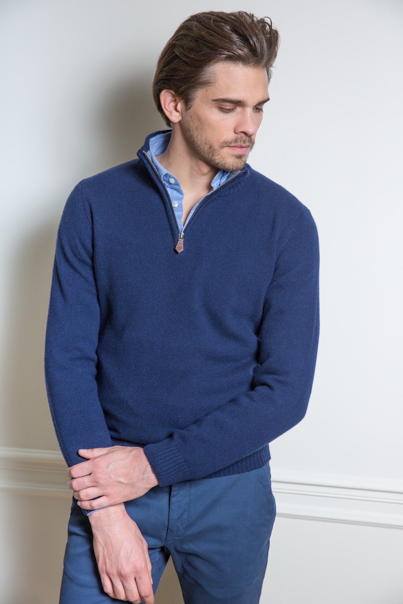 Pull Maxime en laine & cachemire - Marine-PULL HOMME-Curling-Paris