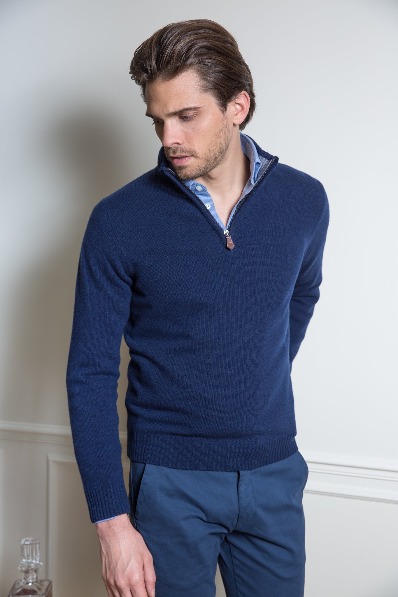 Pull Maxime en laine & cachemire - Marine-PULL HOMME-Curling-Paris