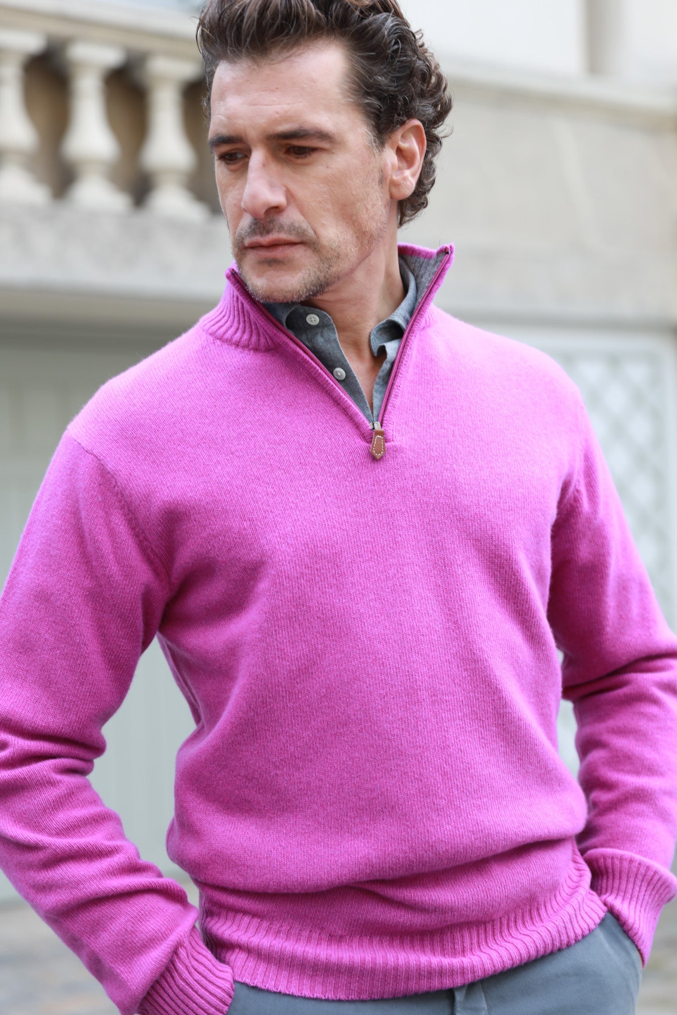 Pull Maxime en laine & cachemire - Violet-PULL HOMME-Curling-Paris