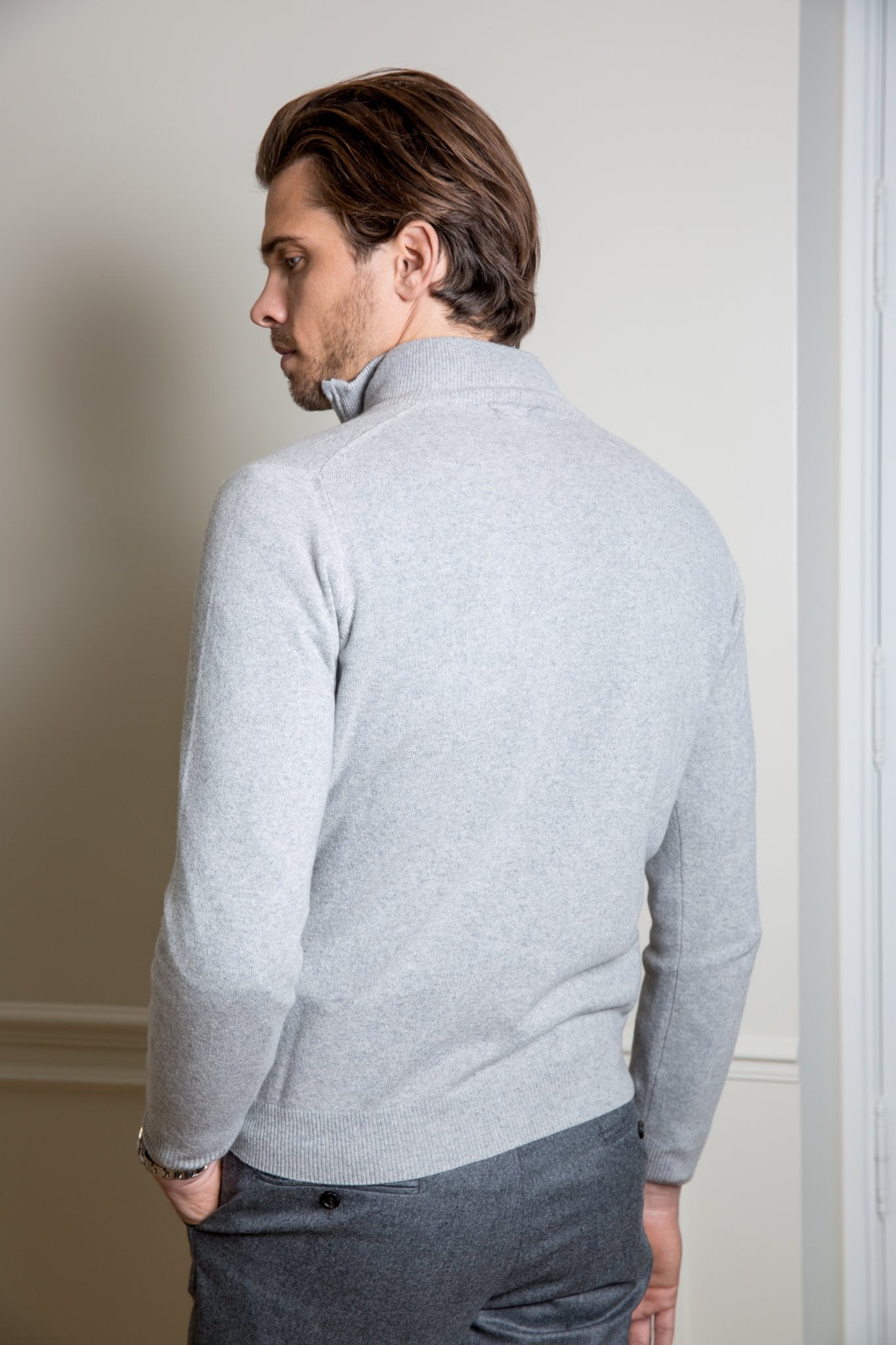 Pull col zippé Amar en cachemire-PULL HOMME-Curling-Paris