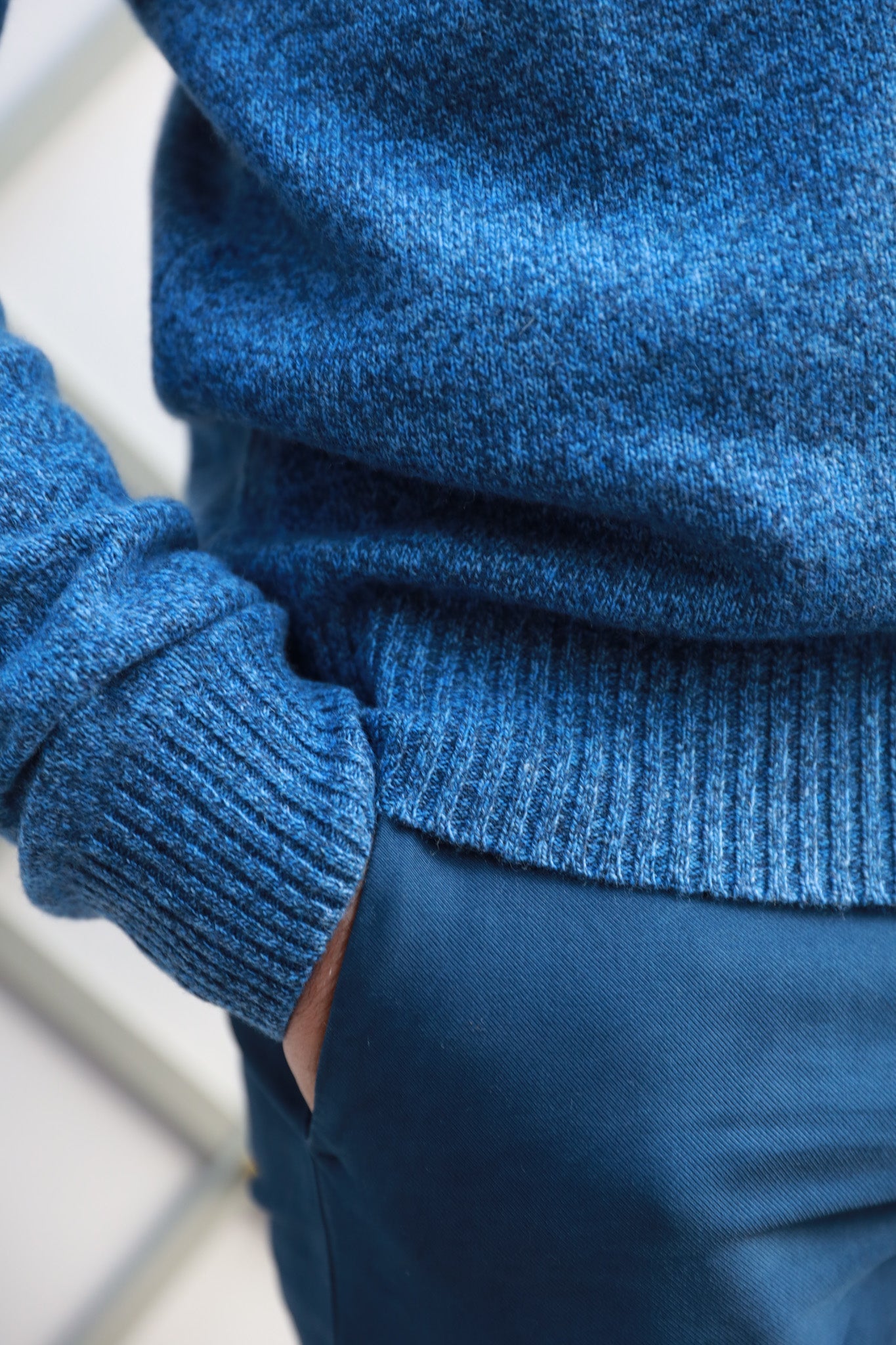 Pull col zippé Jude en Laine d’agneau - Bleu-PULL HOMME-Curling-Paris