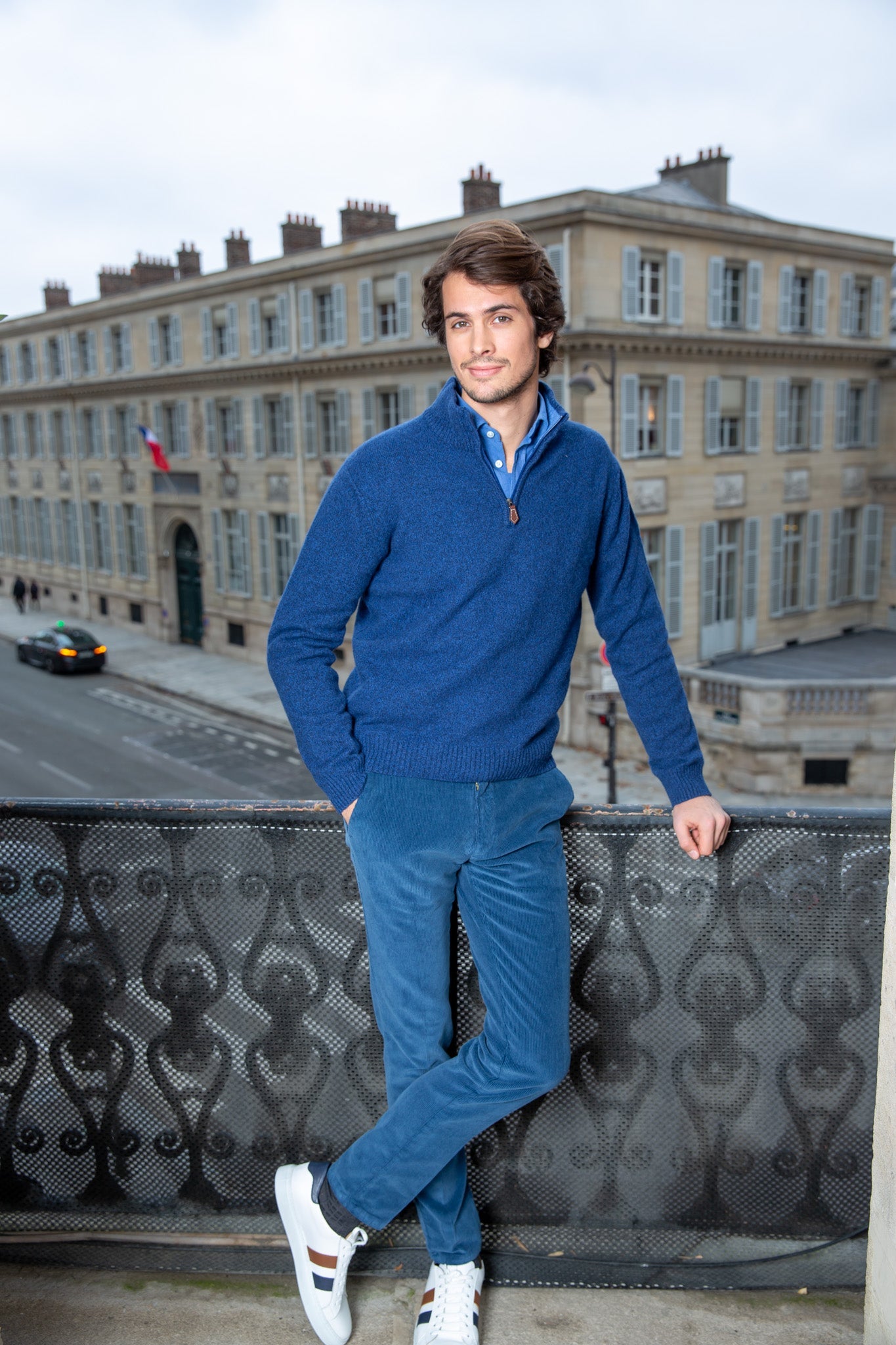 Pull col zippé Jude en Laine d’agneau - Jeans-PULL HOMME-Curling-Paris
