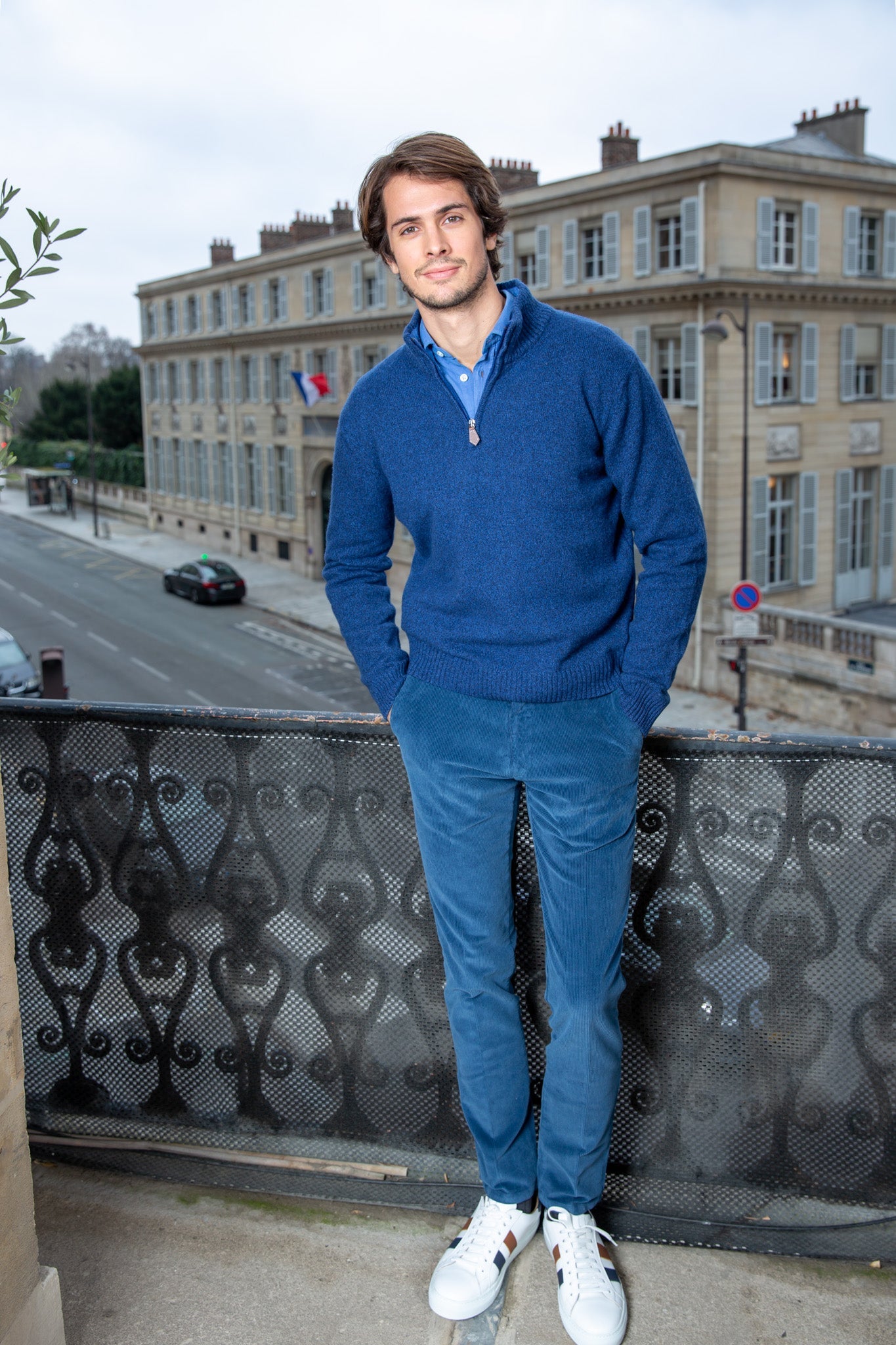 Pull col zippé Jude en Laine d’agneau - Jeans-PULL HOMME-Curling-Paris