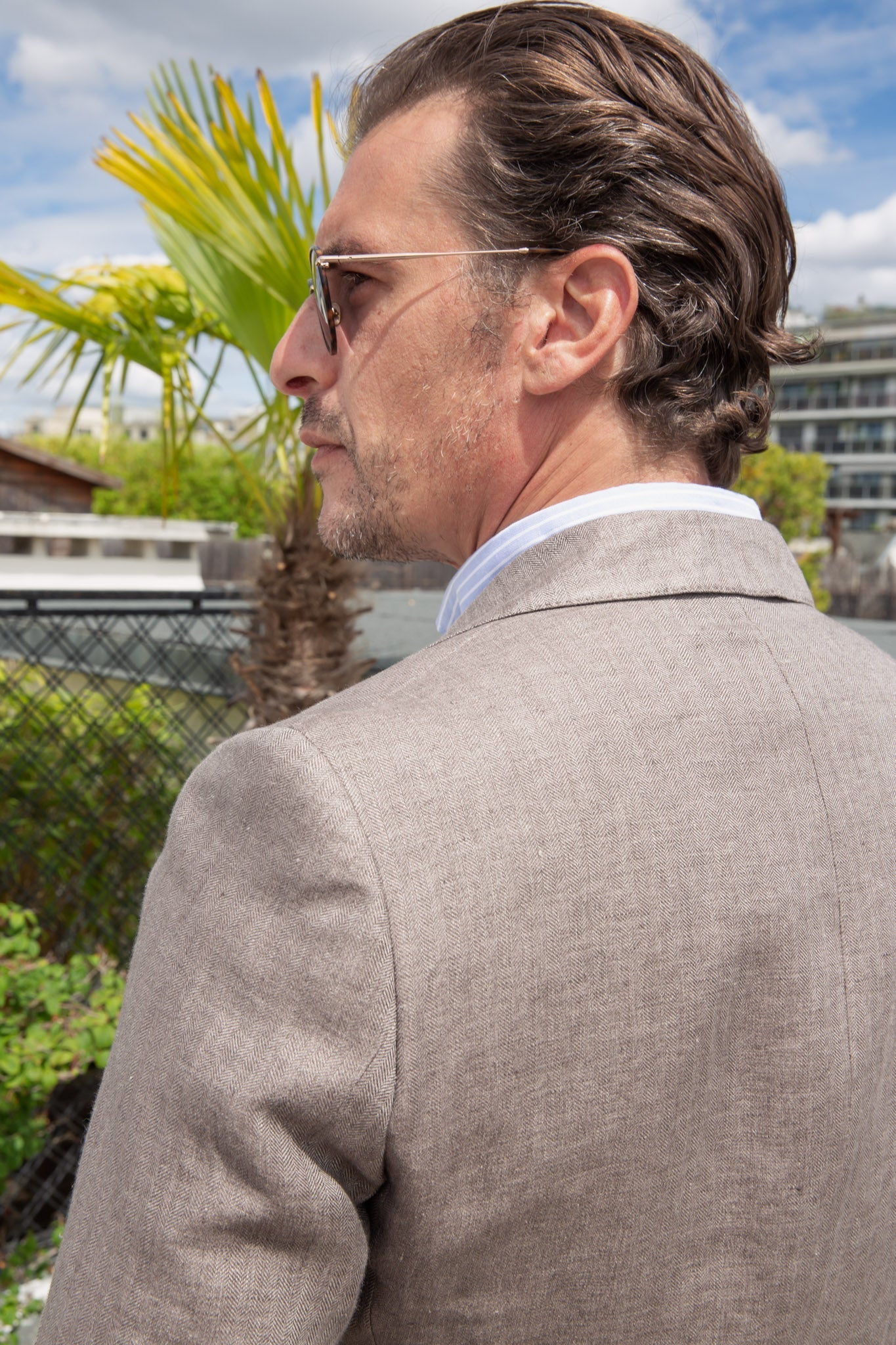 Veste Goal en lin Angelico - Chevron Mushroom-VESTE BLAZER HOMME-Curling-Paris
