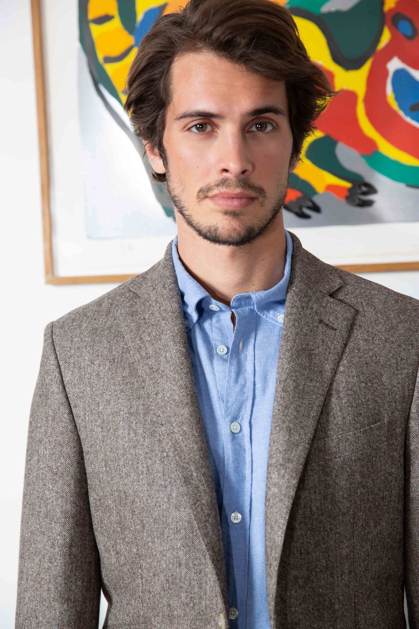 Veste Goal en tweed pure laine - Mushroom-VESTE BLAZER HOMME-Curling-Paris