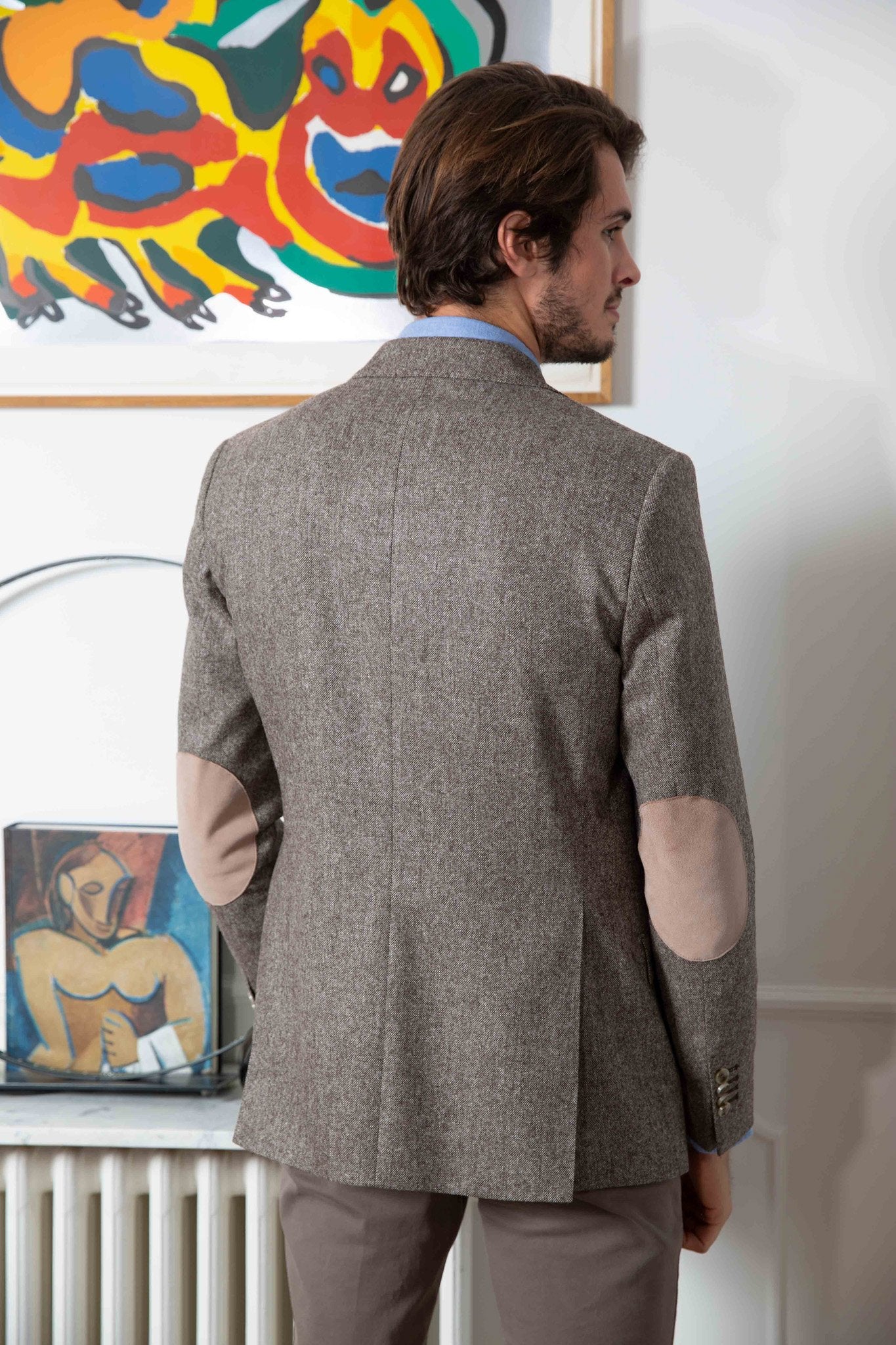 Veste Goal en tweed pure laine - Mushroom-VESTE BLAZER HOMME-Curling-Paris