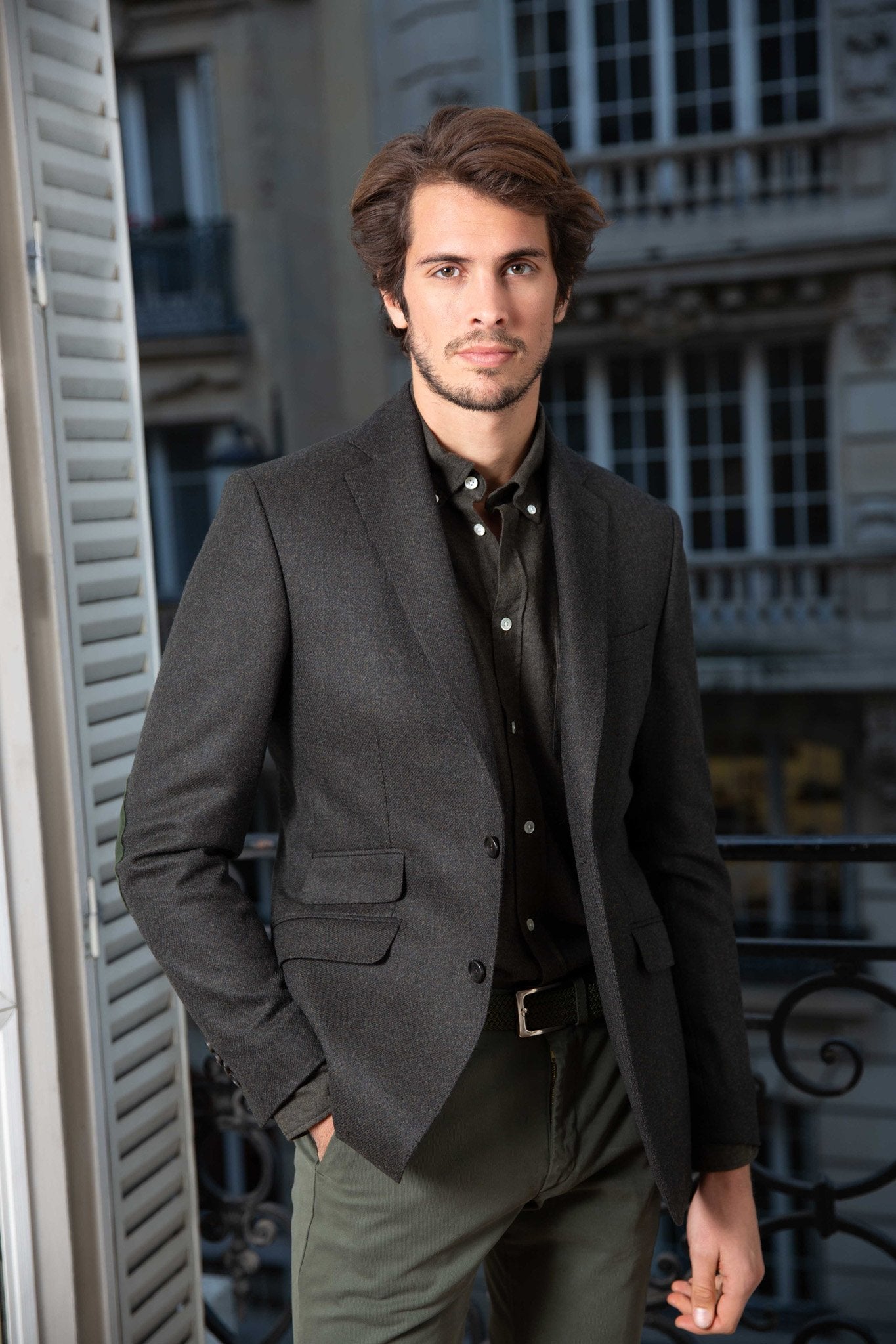 Veste Goal pure laine - Kaki-VESTE BLAZER HOMME-Curling-Paris