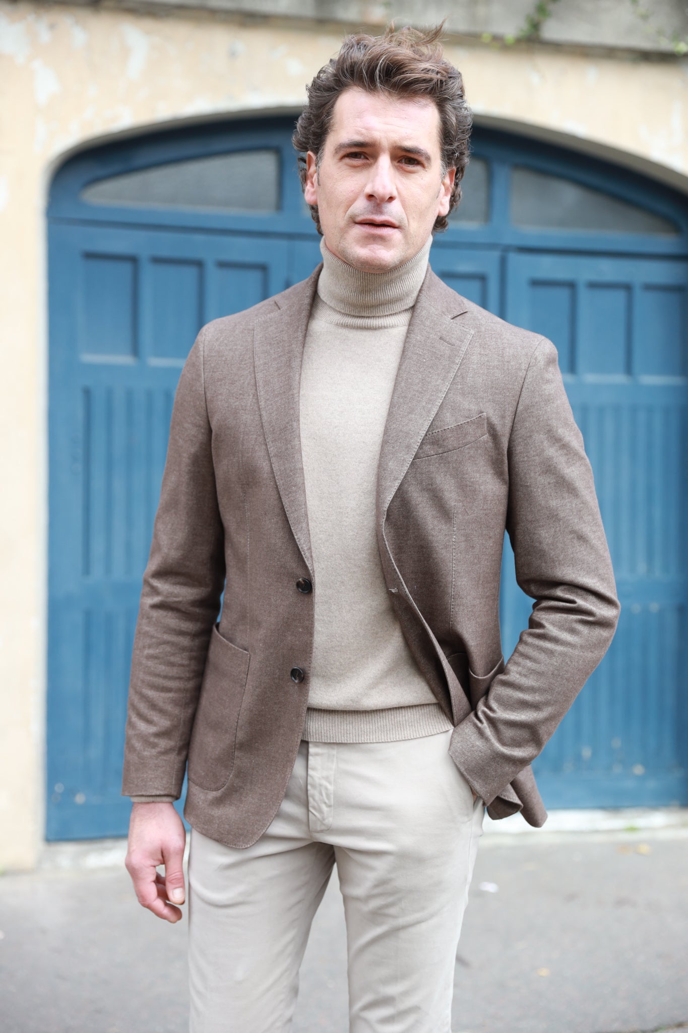 Veste Gostev en coton d'hiver - Mushroom-VESTE BLAZER HOMME-Curling-Paris