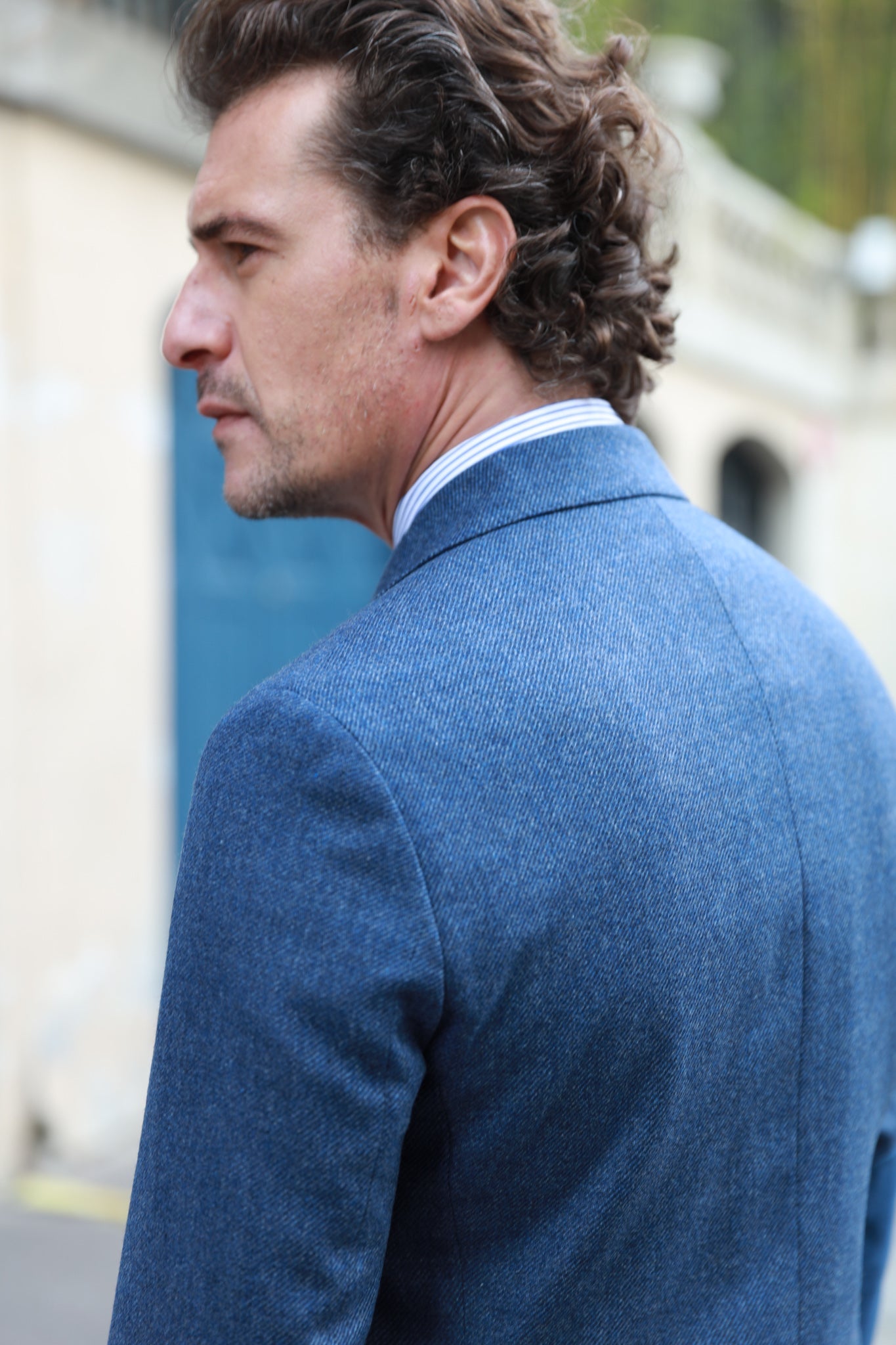 Veste Gostev en laine et cachemire - Bleu-VESTE BLAZER HOMME-Curling-Paris