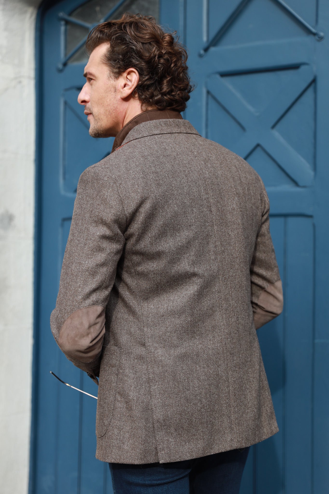 Veste Gostev en laine et cachemire - Marron-VESTE BLAZER HOMME-Curling-Paris