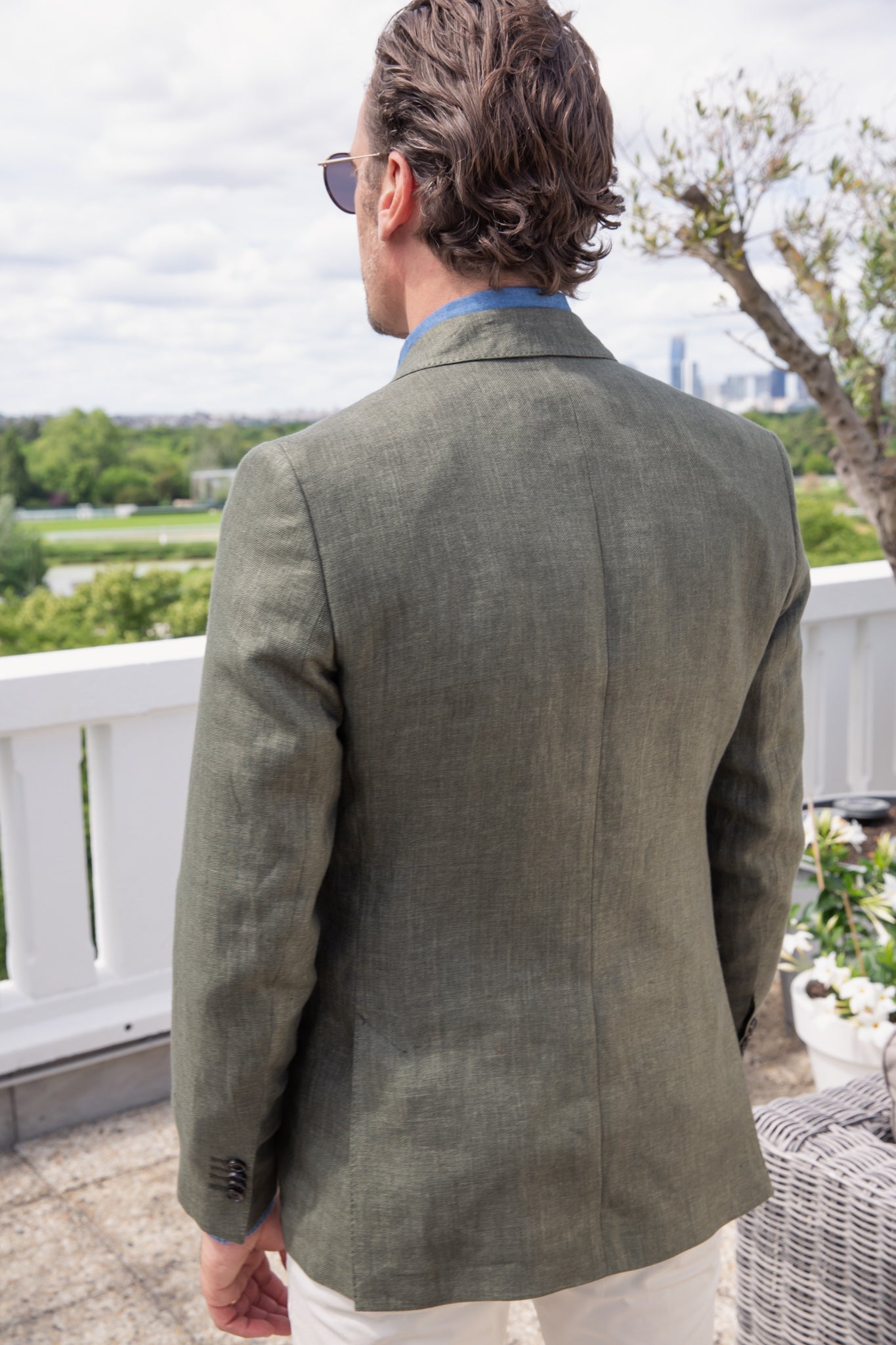 Veste Steven en lin Solbiati - Kaki-VESTE BLAZER HOMME-Curling-Paris