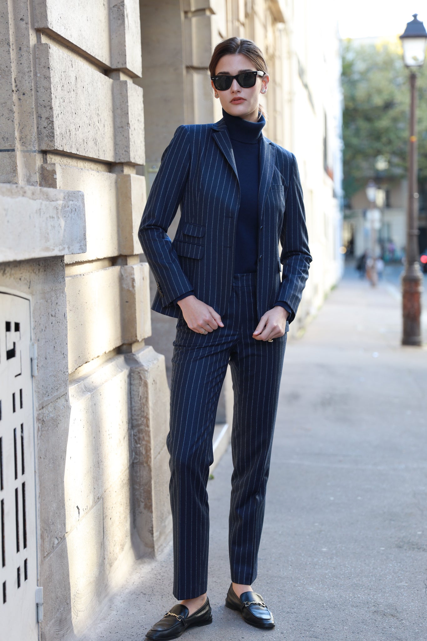 Veste Vesnove en flanelle - Rayure Marine-VESTE BLAZER FEMME-Curling-Paris