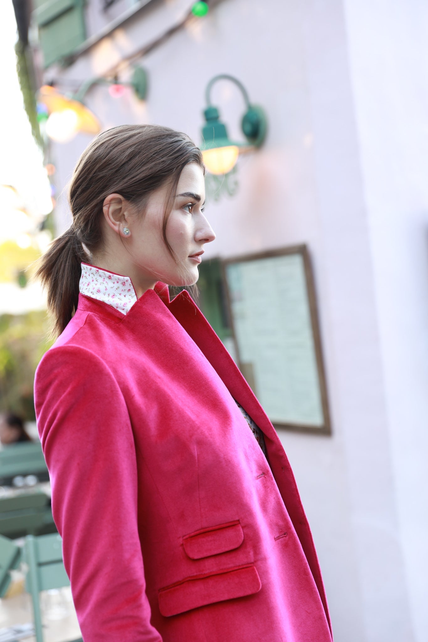 Veste Vesnove en velours palatine - Rose-VESTE BLAZER FEMME-Curling-Paris