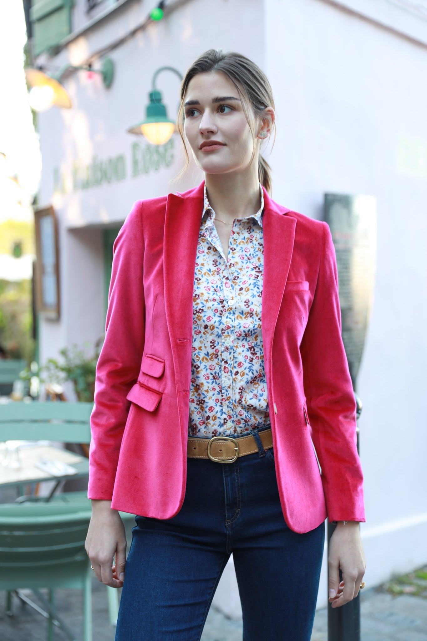 Veste Vesnove en velours palatine - Rose-VESTE BLAZER FEMME-Curling-Paris