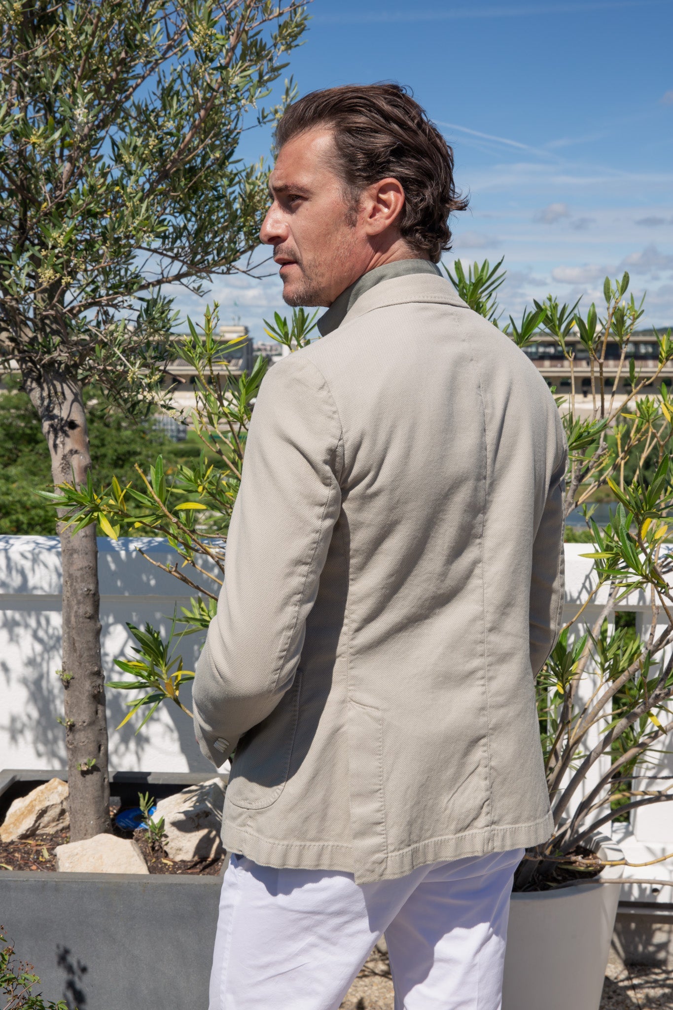 Veste souple Ralph en coton Di Sondrio - Beige-VESTE BLAZER HOMME-Curling-Paris