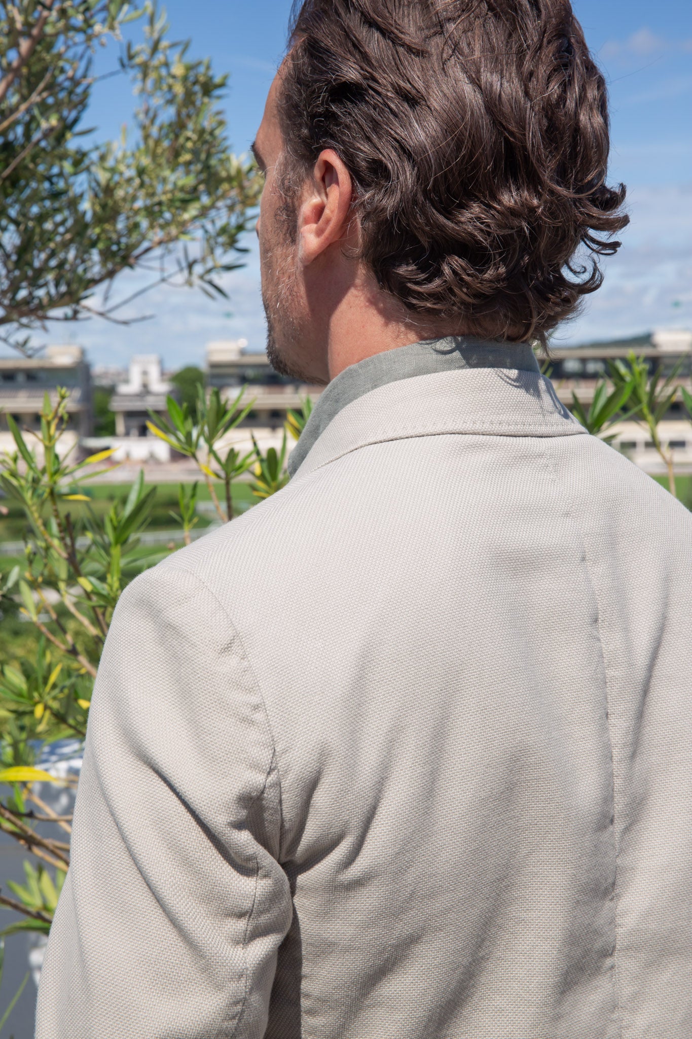 Veste souple Ralph en coton Di Sondrio - Beige-VESTE BLAZER HOMME-Curling-Paris