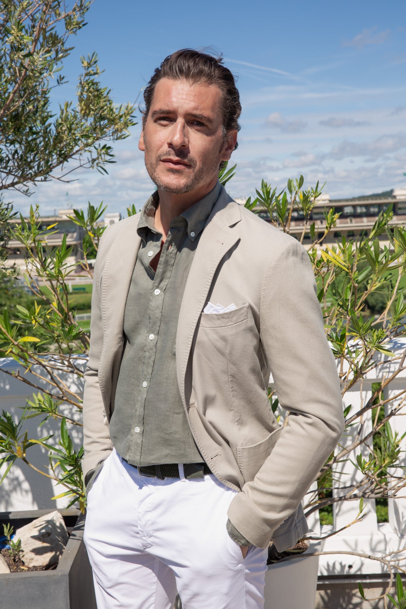Veste souple Ralph en coton Di Sondrio - Beige-VESTE BLAZER HOMME-Curling-Paris