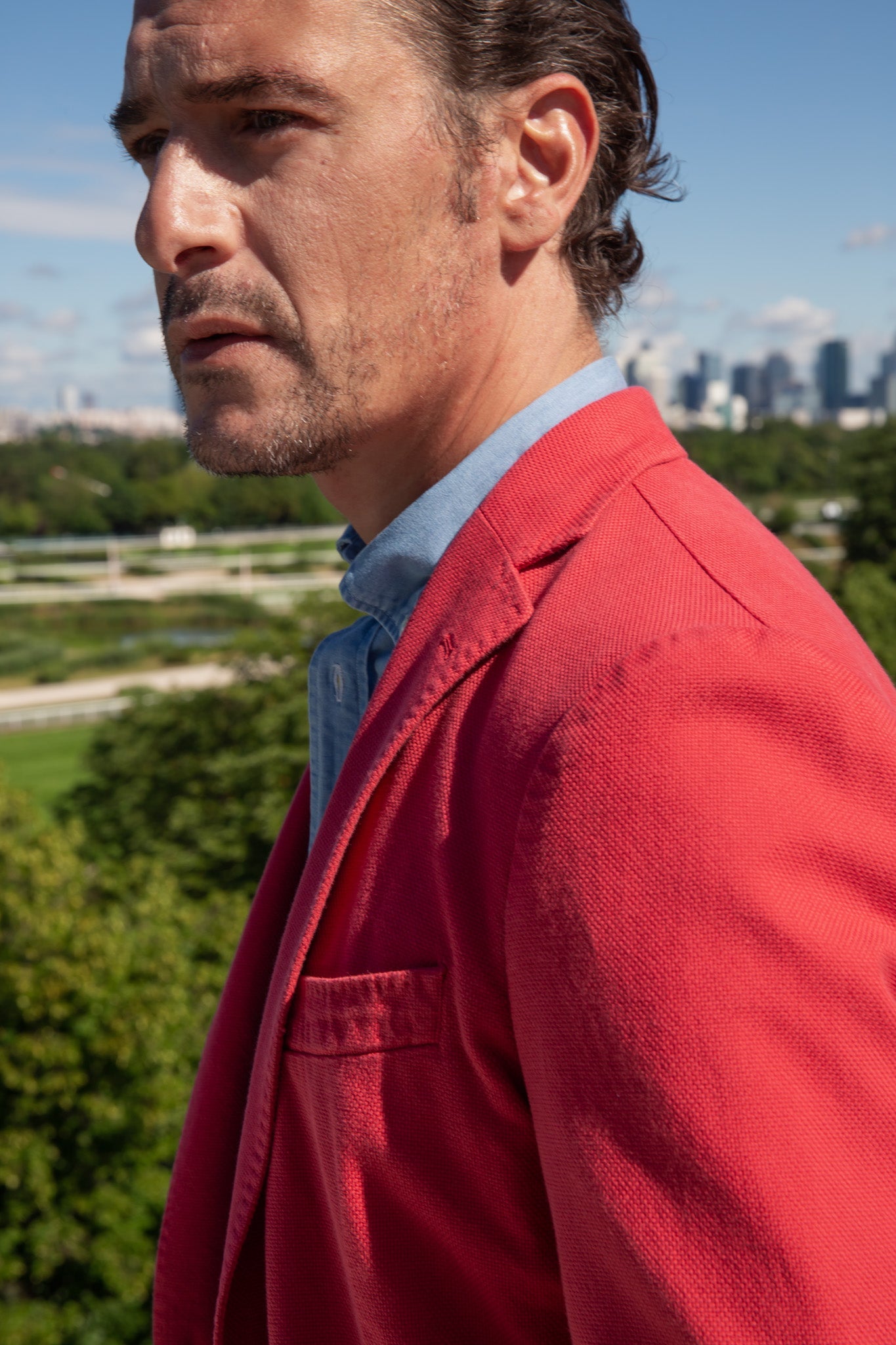 Veste souple Ralph en coton Di Sondrio - Framboise-VESTE BLAZER HOMME-Curling-Paris