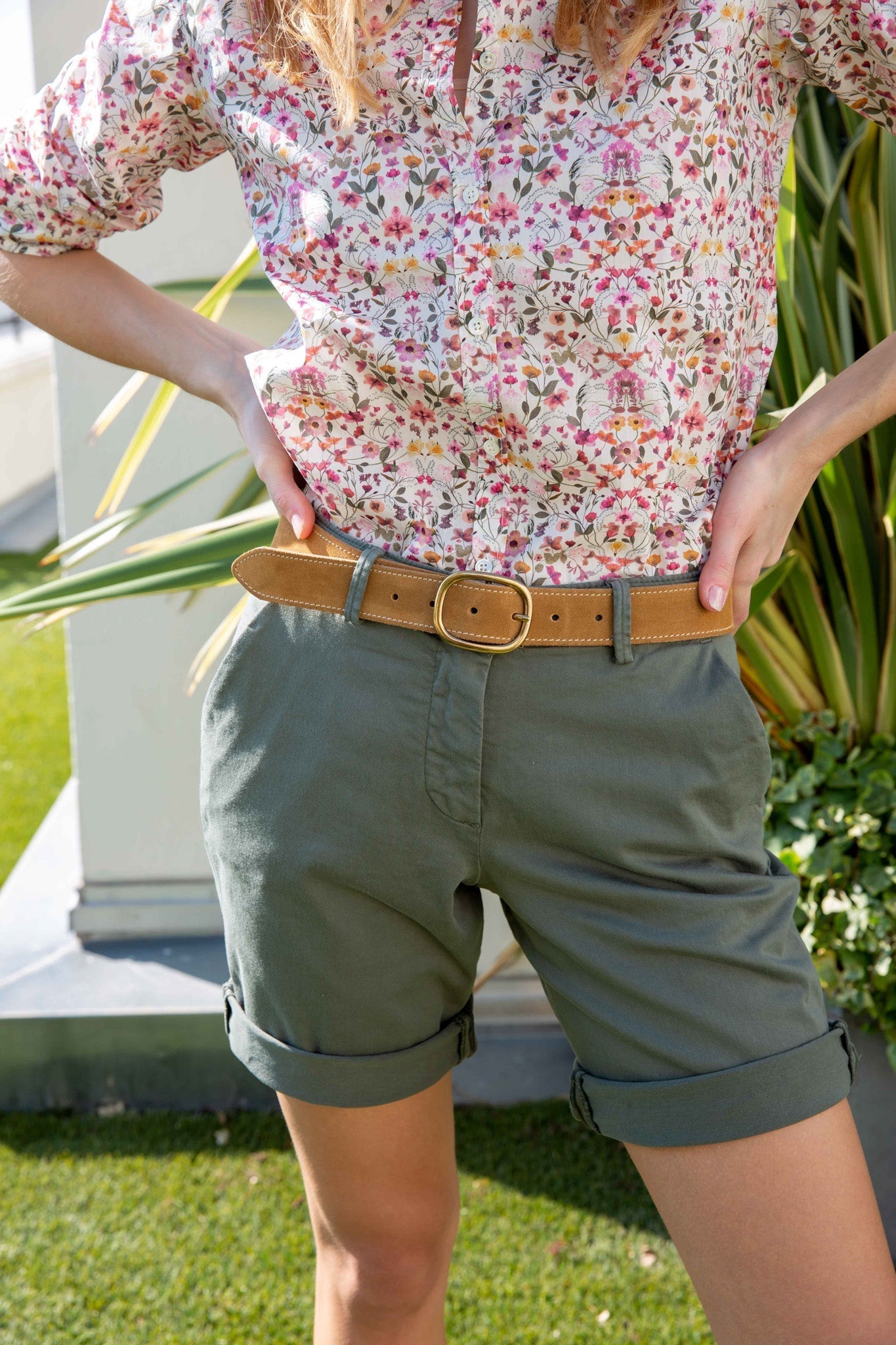 bermuda bambi en coton stretch - kaki-BERMUDAS FEMME-Curling-Paris