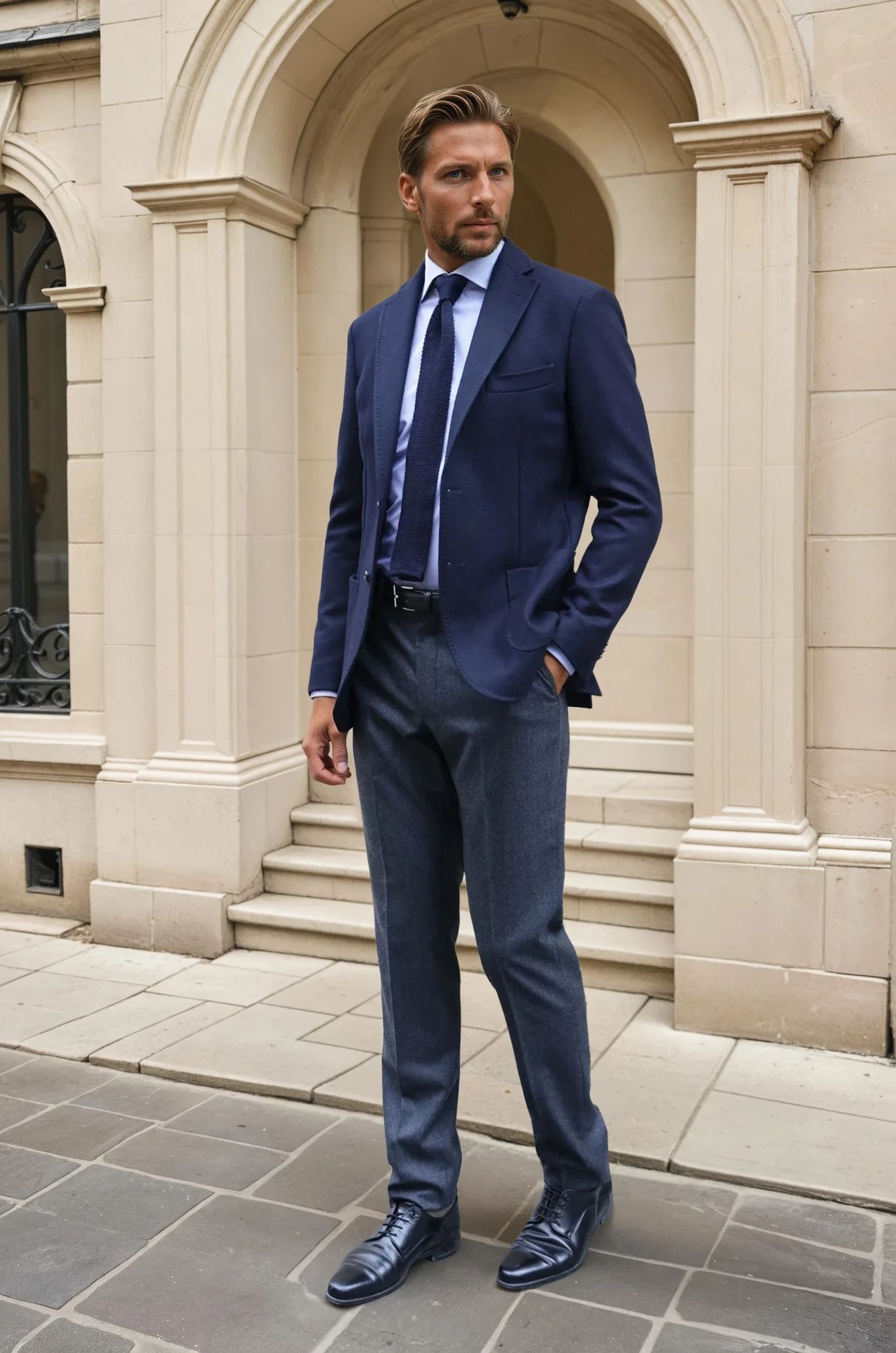 Veste Ralph en laine et cachemire double face Zanieri - Marine