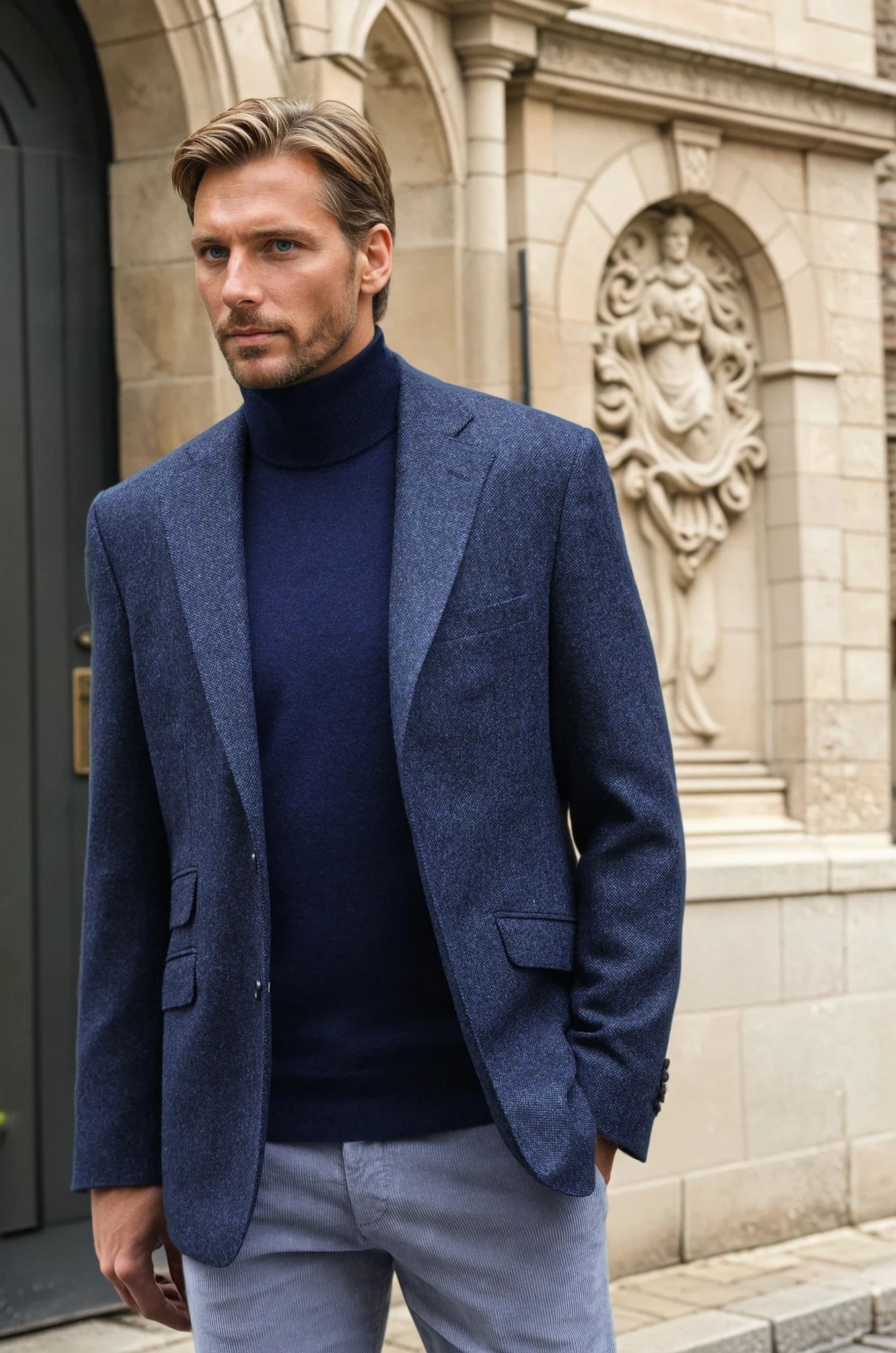 Veste Goal en laine et cachemire - Tweed jeans