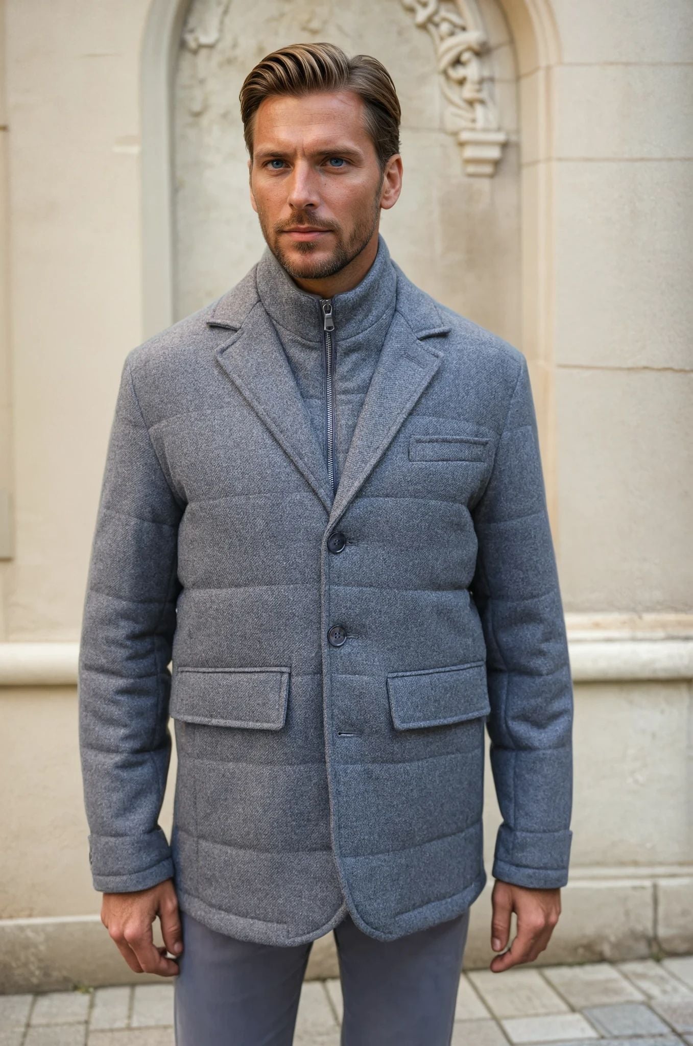 Martin Wool Parka Jacket - Medium Grey