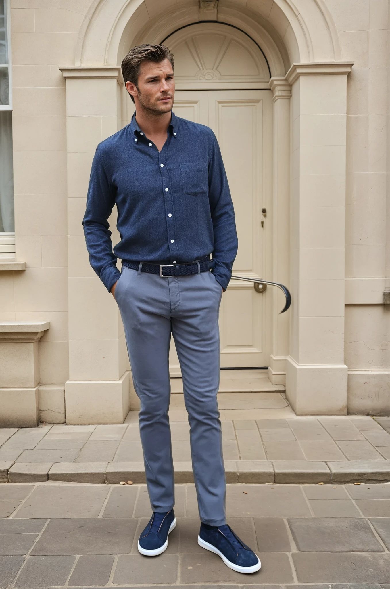 Di Sondrio stretch cotton Seanfit pants - Steel