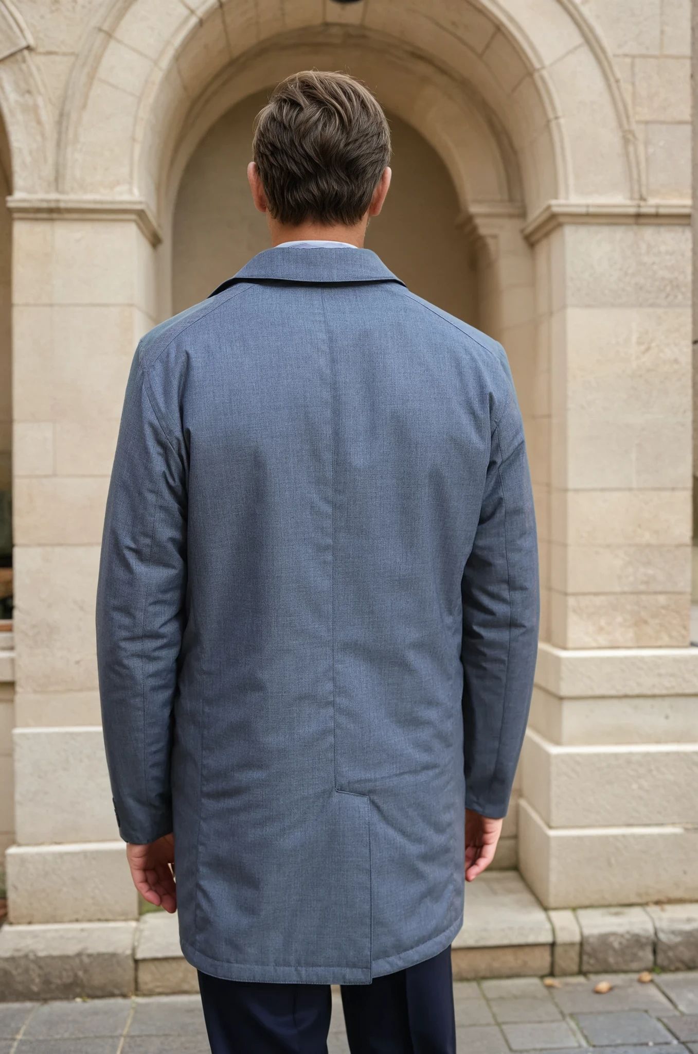 Stanley Reversible Raincoat - Navy / Grey
