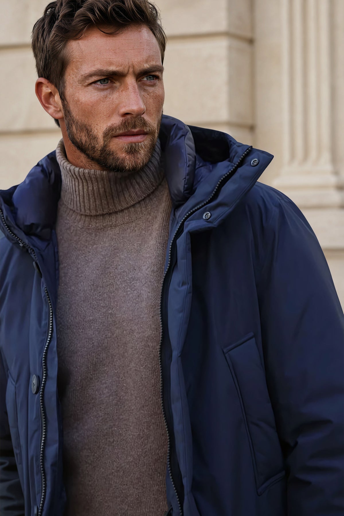 Arctic Parka Woolrich Cloud avec capuche - Melton Blue-MANTEAU HOMME-Curling-Paris