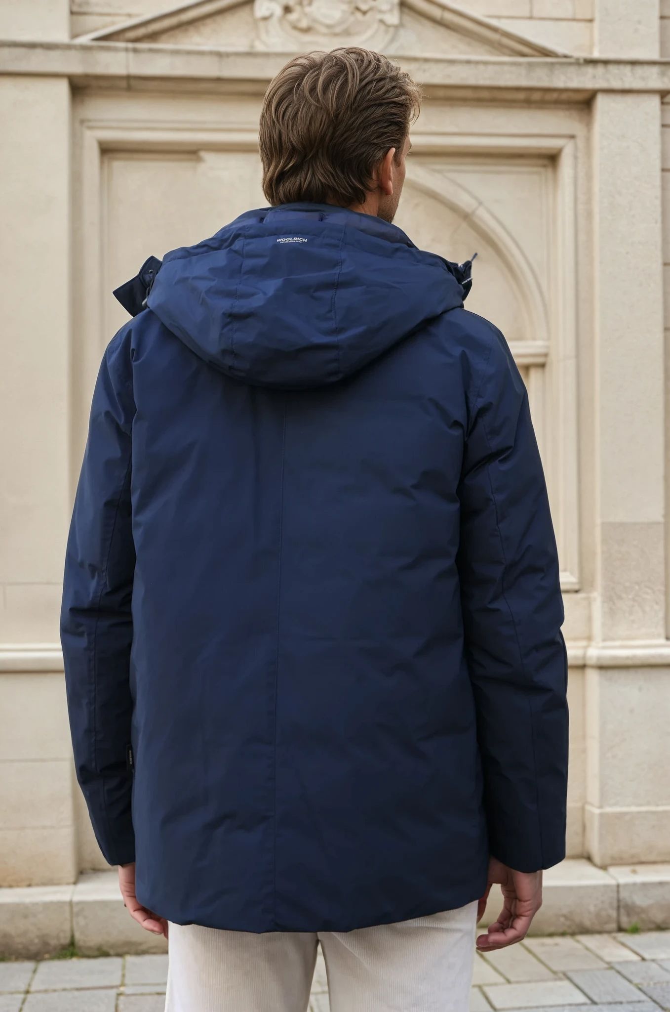Arctic Parka Woolrich Cloud avec capuche - Melton Blue-MANTEAU HOMME-Curling-Paris