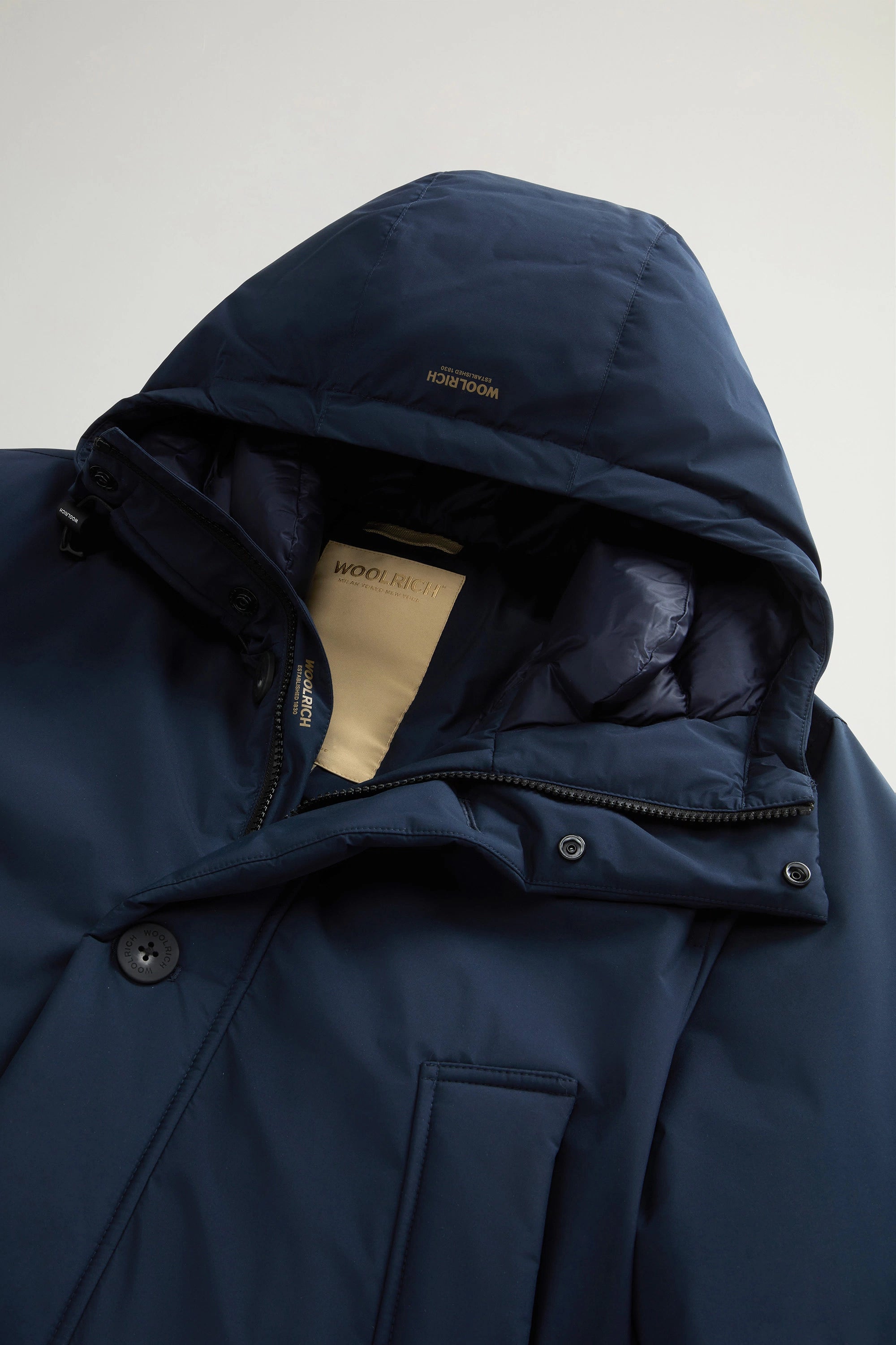 Arctic Parka Woolrich Cloud avec capuche - Melton Blue-MANTEAU HOMME-Curling-Paris