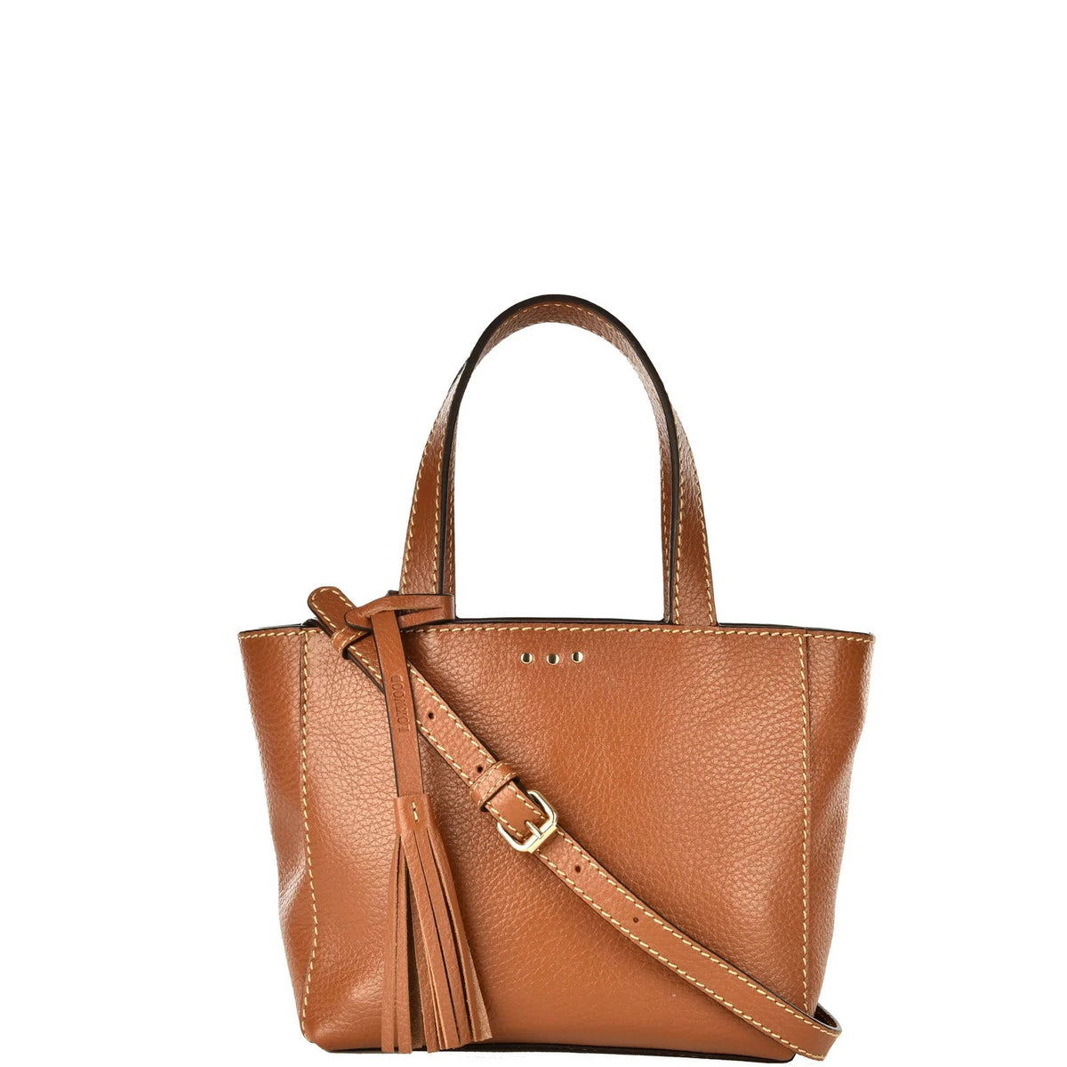 Baby cabas en cuir grainé - Camel-SAC FEMME-Curling-Paris