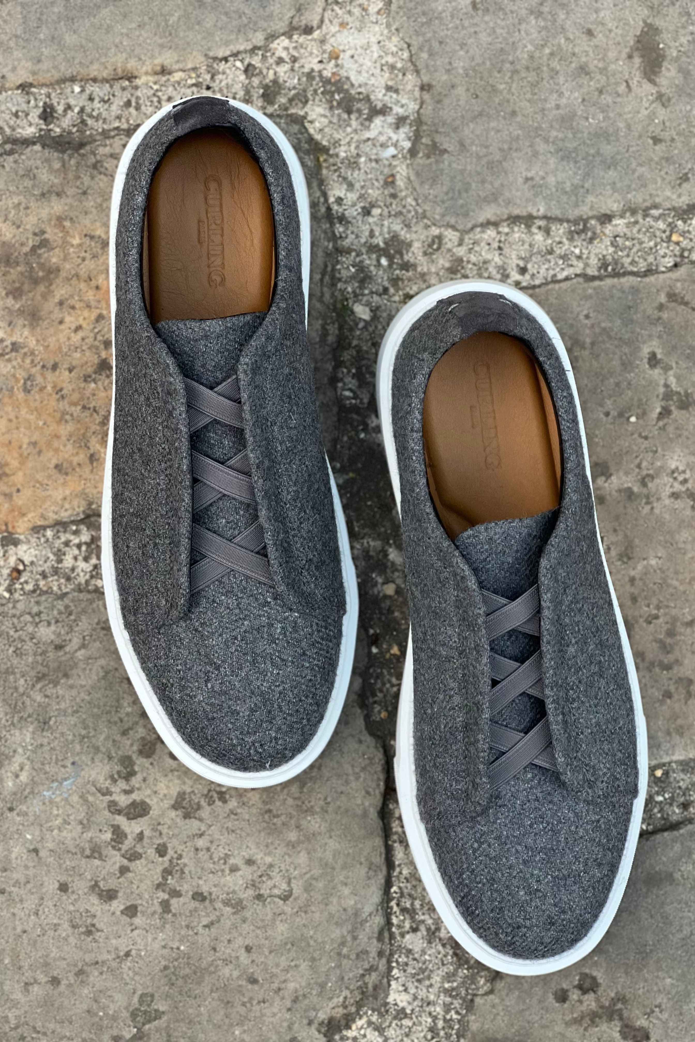 Basket Lugano en flanelle - Gris-CHAUSSURES HOMME-Curling-Paris