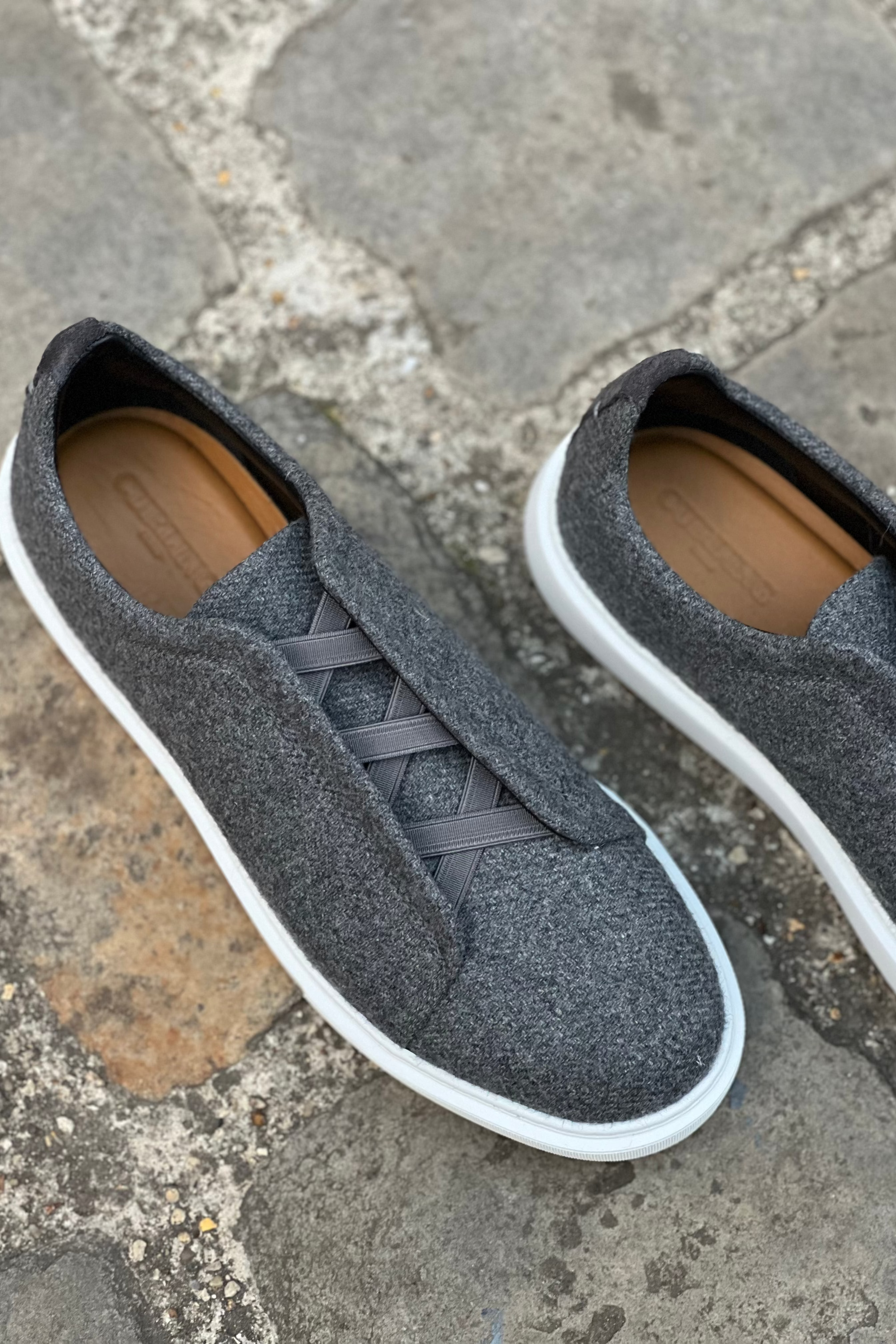 Basket Lugano en flanelle - Gris-CHAUSSURES HOMME-Curling-Paris