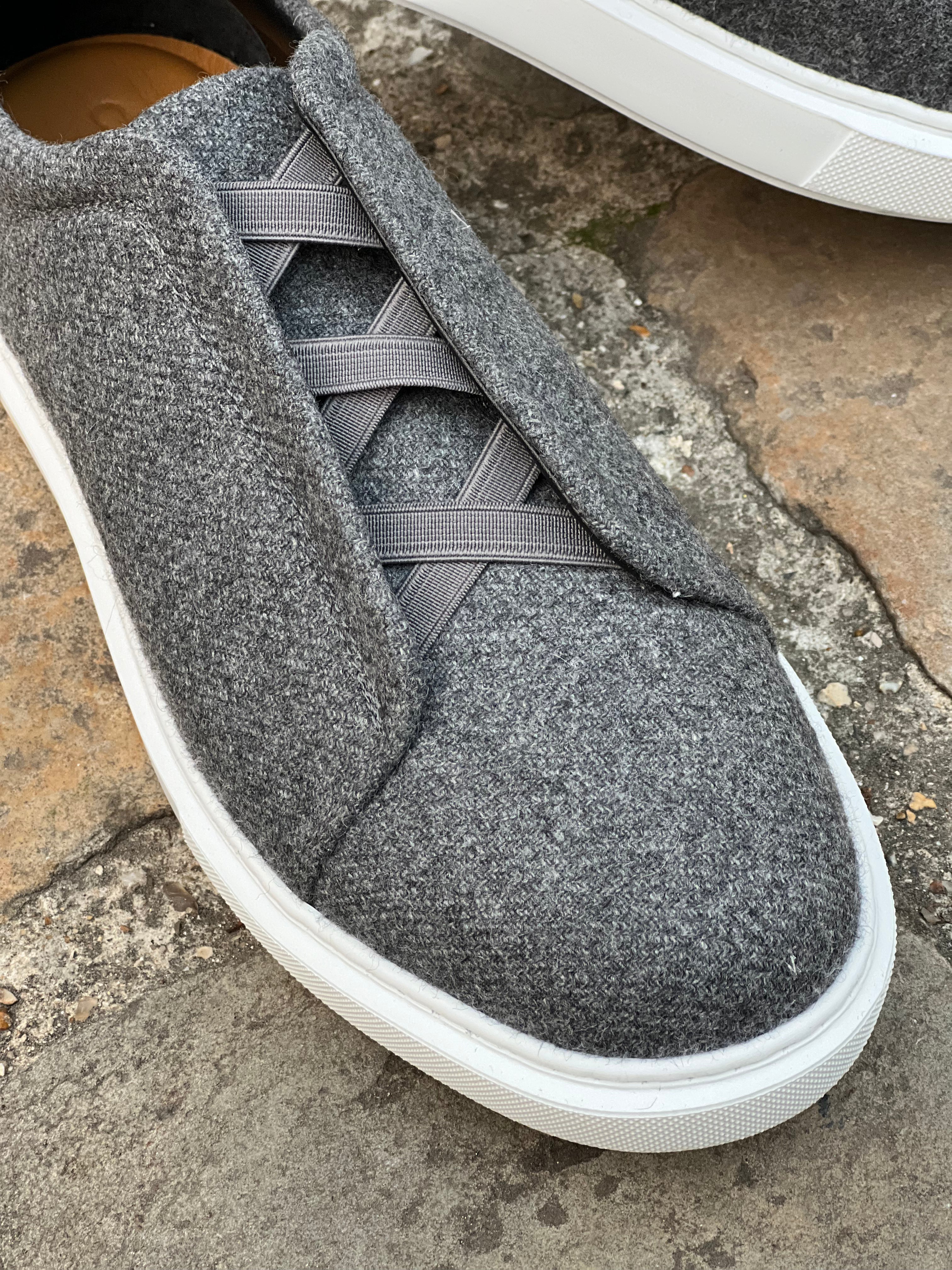 Basket Lugano en flanelle - Gris-CHAUSSURES HOMME-Curling-Paris