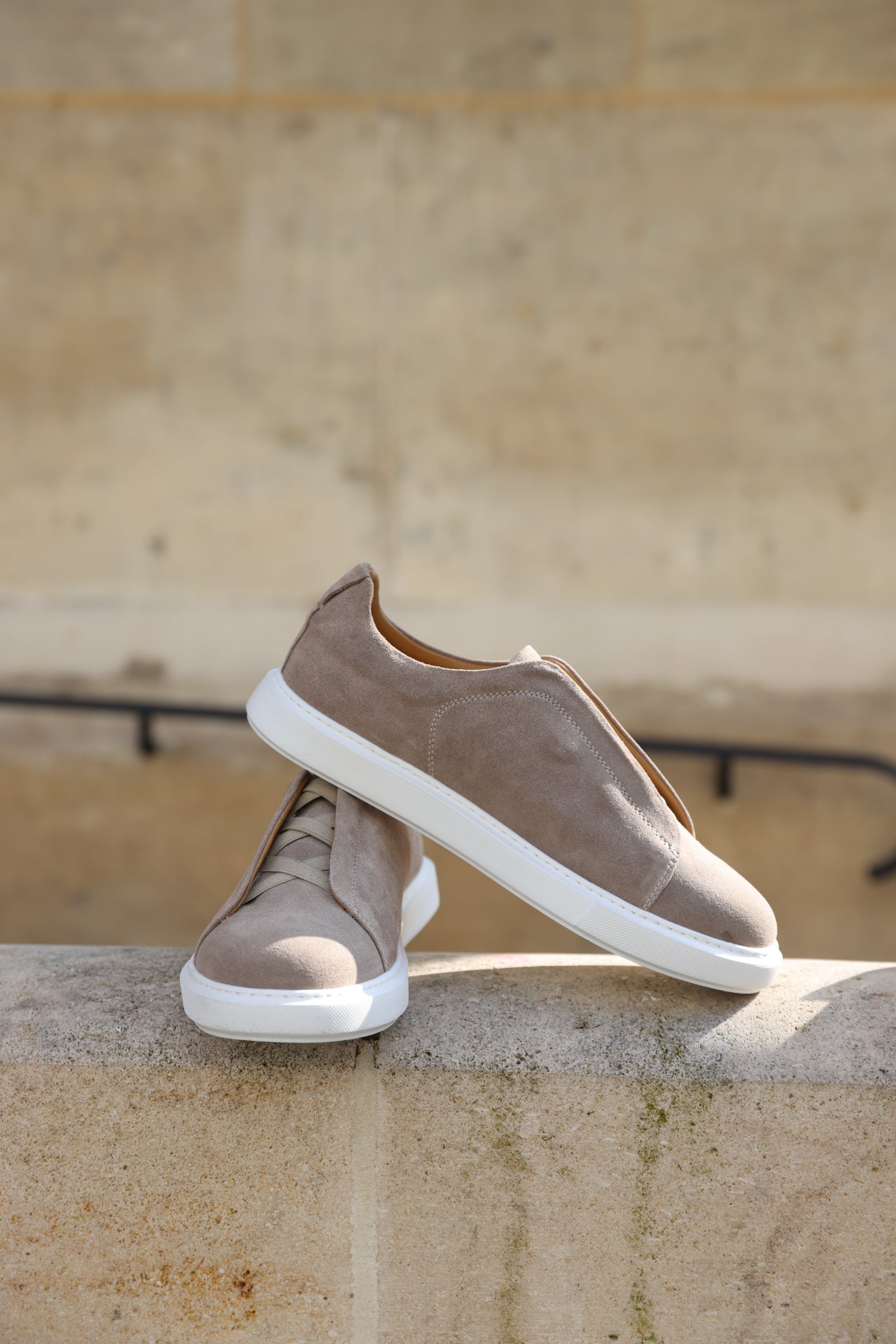 Basket Lugano en nubuck - Beige-CHAUSSURES HOMME-Curling-Paris